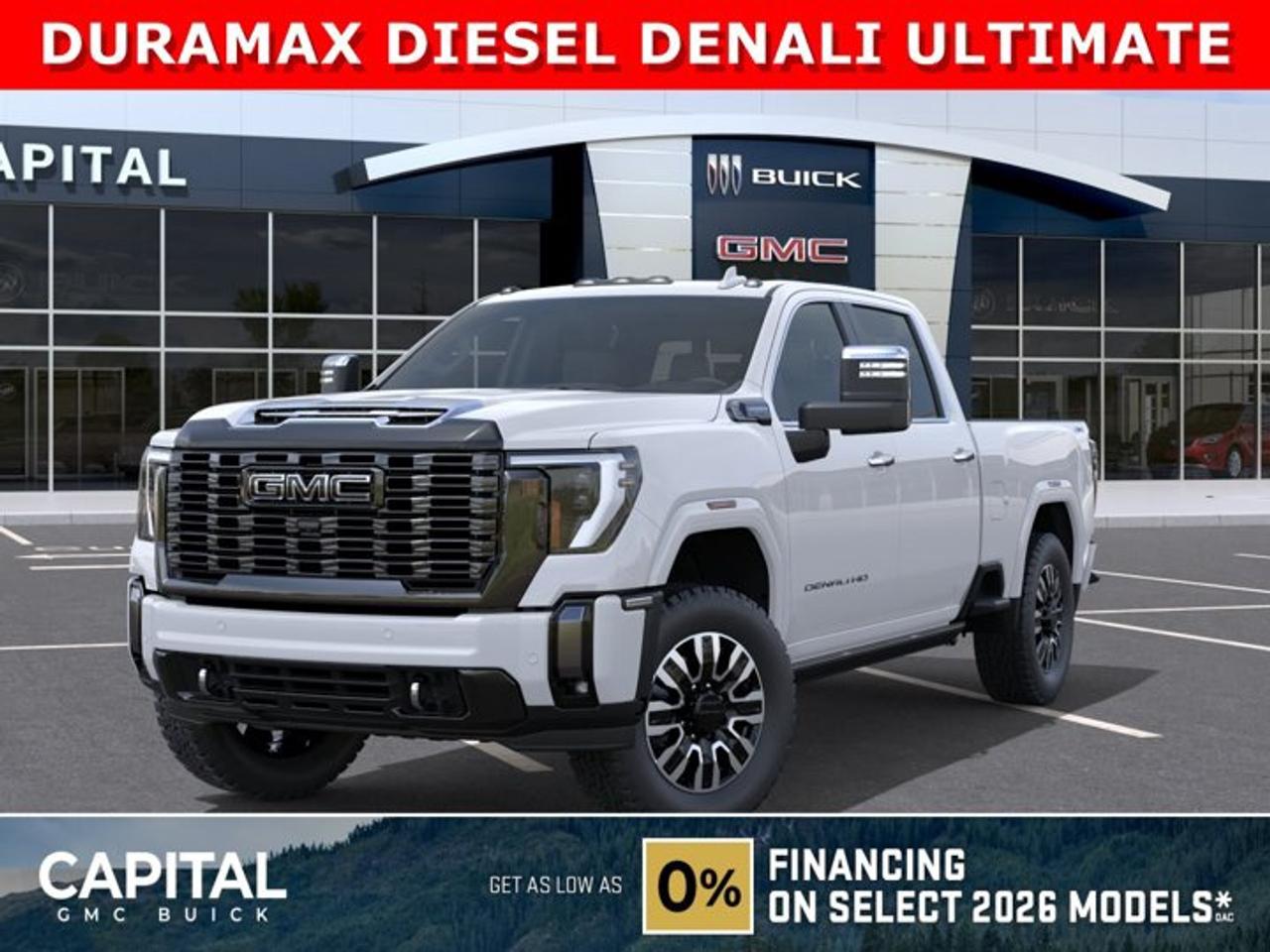 Check out this 2026 GMC SIERRA 3500 HD Denali Ultimate Duramax Diesel... This fully-loaded Heavy Duty comes equipped with every option, including Heated and Cooling Seats, Heated Steering, Power Assist Steps, Exclusive Alpine Umber Interior, Body Color Wheel Arch Moldings, 5th Wheel Prep Package, Power Sunroof, Technology Package, 360 Cam, Rear Streaming Camera Mirror, Heads-up Display, Heated Rear Seats, Adaptive Cruise Control, Wireless Charging, MultiPro Tailgate, and so much more... CALL NOW!Ask for the Internet Department for more information or book your test drive today! Text 507-585-4395 for fast answers at your fingertips!AMVIC Licensed Dealer - Licence Number B1044900