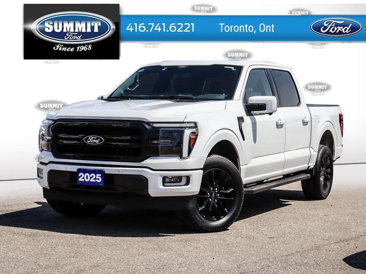 <p>The 2024 Ford F-150 Lariat in striking white and equipped with a 94 drivetrain is designed for exceptional handling in diverse terrains. This SuperCrew truck combines power and performance, ready to take on any adventure.</p><p>With its bold exterior and premium styling, the F-150 Lariat features a panoramic roof and exterior highlights that command attention. Step inside and be enveloped in the luxurious comfort of a black leather interior, featuring heated and cooled front seats for ultimate comfort in any season.</p><p>This truck is packed with advanced technology, including a navigation system and a state-of-the-art B&O sound system for crystal-clear audio. Stay connected and in control with Apple CarPlay, Bluetooth connectivity, and a wi-fi hotspot. Safety is paramount, with a backup camera, brake assist, lane assist, and parking sensors enhancing your driving experience. Additional convenience features like adaptive cruise control, a heated steering wheel, and smart device integration for seamless connectivity ensure your journeys are enjoyable and stress-free.</p><p>If you're in the market for a robust yet sophisticated truck that caters to both utility and comfort needs, the Ford F-150 Lariat is your perfect match. Whether you're tackling the workweek or heading out for weekend adventures, this truck is built to meet the demands of any lifestyle. Contact Summit Ford to learn more about how this model can be yours.</p>