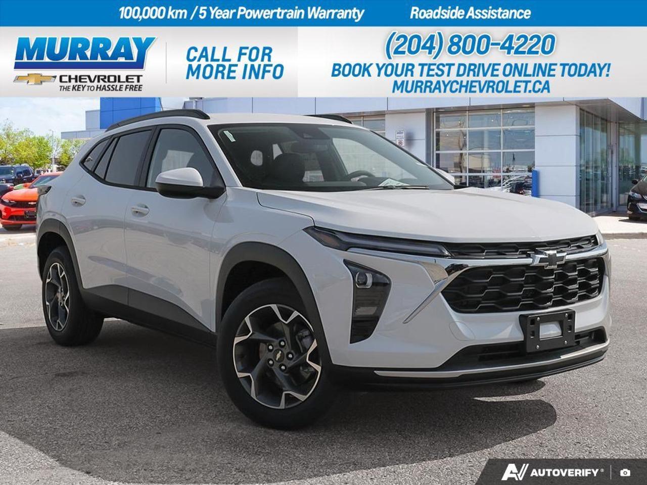 *SUMMIT WHITE* *ENGINE BLOCK HEATER* *TRANSMISSION 6-SPEED AUTOMATIC (STD)*  Step into the future with the all-new 2026 Chevrolet Trax LT, a sport utility vehicle thats built to impress with its stunning Summit White exterior. Under the hood, youll find a dynamic Turbocharged Gas 3-Cyl 1.2L engine that delivers 137 horsepower, paired with a smooth 6-speed automatic transmission, ensuring a responsive and exhilarating drive every time you hit the road in Winnipeg.  Equipped with advanced safety features like Lane Departure Warning and Front Collision Mitigation, the Trax LT provides peace of mind on every journey. Enjoy the comfort of the Jet Black with Blue Accents Cloth/Evotex Seat Trim, and take advantage of the heated steering wheel on those chilly Winnipeg mornings. The modern interior is complemented by smart technology, including a WiFi Hotspot and Bluetooth Connection, keeping you connected and entertained wherever your adventures take you.  With its striking design and innovative features, the 2026 Chevrolet Trax LT is ready to elevate your driving experience. Visit us at Murray Chevrolet Winnipeg to explore all the exciting features this SUV has to offer.  Dealer Permit #1740