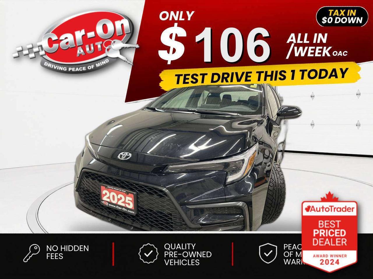 $0 DOWN $106/WEEK ALL IN INCLUDING ONTARIO TAXES O.A.C* SE w/ Heated seats, Android Auto/ Apple CarPlay, adaptive cruise control, blind spot monitor, rear cross-traffic alert, pre-collision system, proactive driving assist, lane departure warning, backup camera, automatic climate control, paddle shifters, keyless entry w/ push start, power locks, power mirrors, power windows, automatic headlights w/ auto highbeams, Bluetooth and more!!This vehicle just landed and is awaiting a full detail and photo shoot. Contact us and book your viewing today!