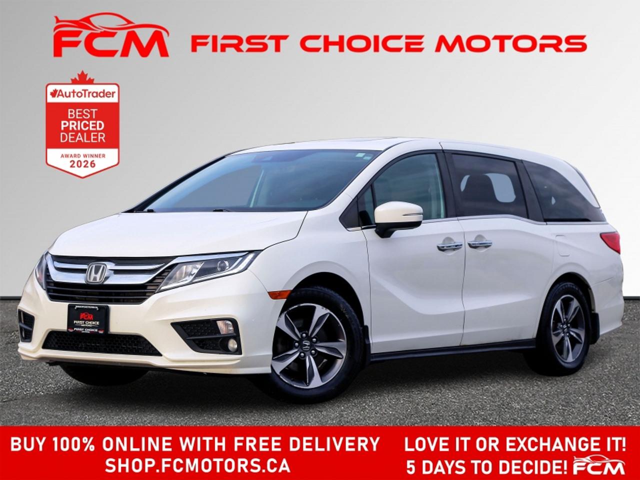 ** ** SPECIAL LIMITED TIME OFFER ** ** PURCHASE ANY VEHICLE THIS WEEK AND RECEIVE 4 BRAND-NEW ALL-SEASON TIRES AT NO ADDITIONAL COST!!! DON   T MISS THIS EXCLUSIVE CHANCE TO UPGRADE YOUR RIDE AND STAY PREPARED FOR ANY WEATHER!!! <br><br>EXCITING NEWS FROM FIRST CHOICE MOTORS! Our brand-new online showroom is now open to the public, bringing the ultimate car shopping experience right to your fingertips! Enjoy a 100% online car shopping experience, with over 500 certified vehicles in stock, comprehensive protection plans, and thousands of new auto parts & accessories available! Plus, for a limited time, were offering FREE deliveries across Ontario on all vehicle purchases! Dont miss out   visit Shop.fcmotors.ca to find and upgrade your perfect vehicle today!<br><br>Welcome to First Choice Motors, the largest car dealership in Toronto of pre-owned cars, SUVs, and vans priced between $5000-$15,000. With an impressive inventory of over 300 vehicles in stock, we are dedicated to providing our customers with a vast selection of affordable and reliable options. <br><br>Were thrilled to offer a used 2019 Honda Odyssey EX, white color with 195,000km (STK#10069) This vehicle was $19990 NOW ON SALE FOR $18990. It is equipped with the following features:<br>- Automatic Transmission<br>- Sunroof<br>- Heated seats<br>- Bluetooth<br>- Apple CarPlay<br>- Reverse camera<br>- Blind spot camera<br>- Alloy wheels<br>- 7 Passenger<br>- Power windows<br>- Power locks<br>- Power mirrors<br>- Air Conditioning<br><br>At First Choice Motors, we believe in providing quality vehicles that our customers can depend on. All our vehicles come with a 36-day guarantee on all safety related items. We also offer additional warranty options up to 5 years for our customers who want extra peace of mind.<br><br>Furthermore, all our vehicles are sold fully certified with brand new brakes rotors and pads, a fresh oil change, and brand new set of all-season tires installed & balanced. You can be confident that this car is in excellent condition and ready to hit the road.<br><br>At First Choice Motors, we believe that everyone deserves a chance to own a reliable and affordable vehicle. Thats why we offer financing options with low interest rates starting at 7.9% O.A.C. Were proud to approve all customers, including those with bad credit, no credit, students, and even 9 socials. Our finance team is dedicated to finding the best financing option for you and making the car buying process as smooth and stress-free as possible.<br><br>Our dealership is open 7 days a week to provide you with the best customer service possible. We carry the largest selection of used vehicles for sale under $9990 in all of Ontario. We stock over 300 cars, mostly Hyundai, Chevrolet, Mazda, Honda, Volkswagen, Toyota, Ford, Dodge, Kia, Mitsubishi, Acura, Lexus, and more. With our ongoing sale, you can find your dream car at a price you can afford. Come visit us today and experience why we are the best choice for your next used car purchase!<br><br>All prices include $22.00 OMVIC Fee.  Excludes, license plates, ownership registration and ONTARIO HST (13%)<br>*No Credit Card payments can be accepted for Vehicle Purchases*