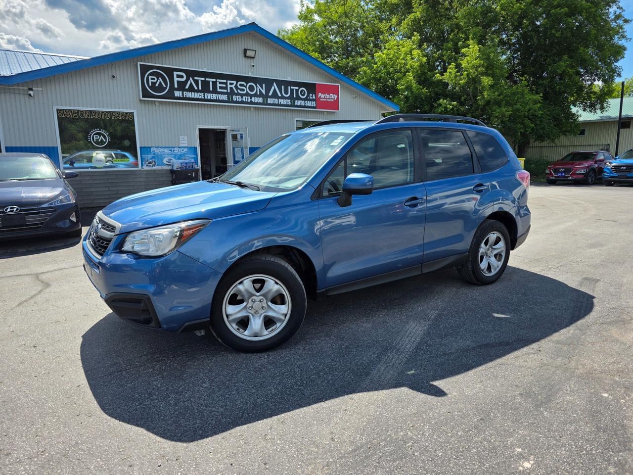 2.5L AWD - CLEAN CARFAX - WE FINANCE Adventure awaits in this 2018 Subaru Forester 2.5i Premium. Equipped with a reliable 2.5L H4 SOHC 16V engine, this pre-owned SUV delivers the perfect balance of power and efficiency for your daily drives and weekend getaways. Enjoy spacious comfort, advanced safety features, and Subarus legendary all-wheel drive capability. Make every journey memorablevisit Patterson Auto Sales and take the wheel of your next adventure today.