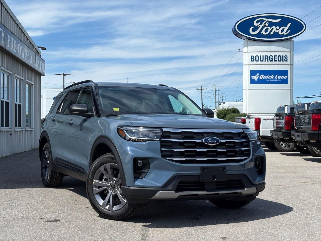<p>The 2026 Ford Explorer Active w/200A Pkg 4WD in a striking blue shade is the perfect combination of rugged 4x4 functionality and sophisticated driving experience. Its automatic transmission ensures seamless handling on all terrains, making it an ideal choice for Canadian roads.</p><p>The exterior boasts a boldly crafted SUV frame with stylish 20" carbonized grey-painted aluminum wheels, seamlessly matched with Vapour Blue Metallic paint that turns heads wherever you go. Inside, the gray interior exudes a premium feel with leatherette steering wheel and power seats, catering to both comfort and style.</p><p>This Explorer is packed with advanced technologies to enhance your driving experience. Stay connected with smart device integration and enjoy entertainment through the satellite radio and a vibrant navigation system. Safety is a top priority, evident in features like the backup camera, lane assist, adaptive cruise control, and parking sensors, ensuring peace of mind on every journey.</p><p>This SUV is perfect for families needing space and safety or adventurers seeking comfort in every drive. If you're seeking a vehicle that combines style, technology, and rugged capability, contact Bourgeois Motors Ltd. today to learn more about the 2026 Ford Explorer Active w/200A Pkg 4WD.</p> <p><span style=color:rgb( 58 , 80 , 95 )>The discount shown on vehicle represents the </span><u>Cash Purchase</u><span style=color:rgb( 58 , 80 , 95 )> discount and is inclusive of all non-stackable and stackable cash purchase discounts from Ford of Canada and Bourgeois Motors Ltd. and is offered in lieu of sub-vented lease or finance rates. To get details on current discounts applicable to this and other vehicles in our inventory for Lease and Finance customer, see a member of our team. All offers for lease or finance are On Approved Credit (OAC).While every effort is made to ensure the accuracy of discounts and programs, programs are subject to change without notice </span><span style=color:rgb( 119 , 119 , 119 )>and may not be accurate or completely current. While every reasonable effort is made to ensure the accuracy of this data, we are not responsible for any errors or omissions contained on these pages.</span></p> <p><strong>Why Choose the Bourgeois Auto Group?</strong></p><p>For 80 years, Bourgeois Auto Group has been delivering exceptional automotive experiences. Our factor trained teams work to ensure you receive the shopping experience you deserve; whether you're looking for a new or new-to-you vehicle.</p><p>Shop 24/7 with our online showroom and chat service, ensuring convenience every step of the way. No hidden fees, full disclosure, and every pre-owned vehicle comes with a Carfax® report for peace of mind.</p><p>We offer a wide selection of pre-owned vehicles, all competitively priced using real-time market data. Get the best deal on your purchase and trade-in with our free Live Market Analysis report.</p><p>Looking to sell your car? We buy any make or modelno purchase required. Our simple to use online trade valuation tool will provide you with a clear, transparent selling experience whether you buy our car or not.</p><p>Backed by hundreds dedicated employees across 4 convenient locations, were here to meet all your automotive needs. Visit us in Midland or Parry Sound and explore our inventory or schedule your next service today.</p> <p><strong>Financing Your Next Vehicle with Bourgeois Motors Ford in Midland:</strong></p><p>At Bourgeois Motors Ford, we make financing your next vehicle simple and stress-free! Our team works with trusted lenders to find flexible options tailored to your budget. Drive away with confidenceapply today!</p><p>Take advantage of our online pre-qualification tool, backed by Equifax and TD Bank to find the payment that works for you. Simply <a href=https://www.bourgeoismotors.com/free-credit-check/ rel=nofollow><strong>CLICK HERE</strong></a><strong> </strong>to use our secure online credit tool with no impact to your credit.</p> <p><strong>This Is a Dealer Demonstrator. </strong>Experience exceptional value with Bourgeois Motors Fords executive demos. These are like-new vehicles with low mileage, premium features, and significant savings. Drive away with confidence, backed by the balance of factory warranties and our commitment to quality. Its a great way to own a new Ford.</p>