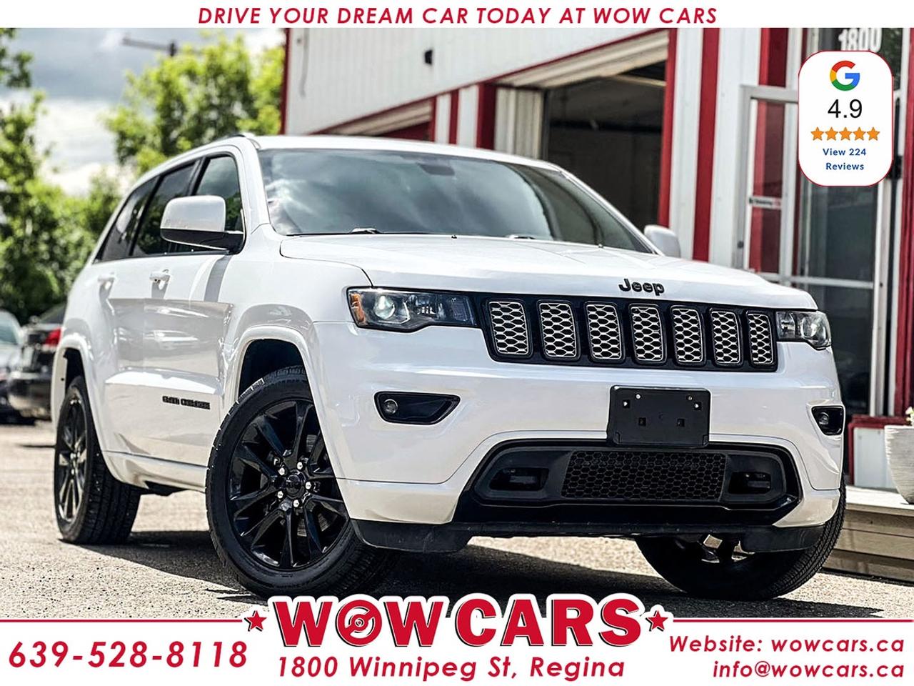 2018 Jeep Grand Cherokee Laredo AWDOdometer: 155,404 Km <br/> Price: $19,990+taxes <br/> Financing Available <br/> <br/> WOW Factors:- -Certified and mechanical inspection <br/> <br/> <br/> Highlight Features:--Apple Carplay, Android Auto <br/> -Navigation <br/> -Premium Alloy Wheels <br/> -Power Heated seats <br/> -Heated Steering Wheel <br/> -Flat-tow Package <br/> -Remote Starter <br/> -Push button Start <br/> -Backup-Camera <br/> -Parking Sensors <br/> -Snow Mode, Sport Mode <br/> -Power Heated side mirrors <br/> -4WD Lock <br/> -Engine Start/Stop <br/> -Bluetooth Connectivity <br/> -Cruise Control and much more. <br/> <br/> <br/> Financing Available <br/> Welcome to WOW CARS Family! <br/> Our prior most priority is the satisfaction of the customers in each aspect. We deal with the sale/purchase of pre-owned Cars, SUVs, VANs, and Trucks. Our main values are Truth, Transparency, and Believe. <br/> <br/> <br/> Visit WOW CARS Today at 1800 Winnipeg Street Regina, SK S4P1G2, or give us a call at (639) 528-8II8s <br/>