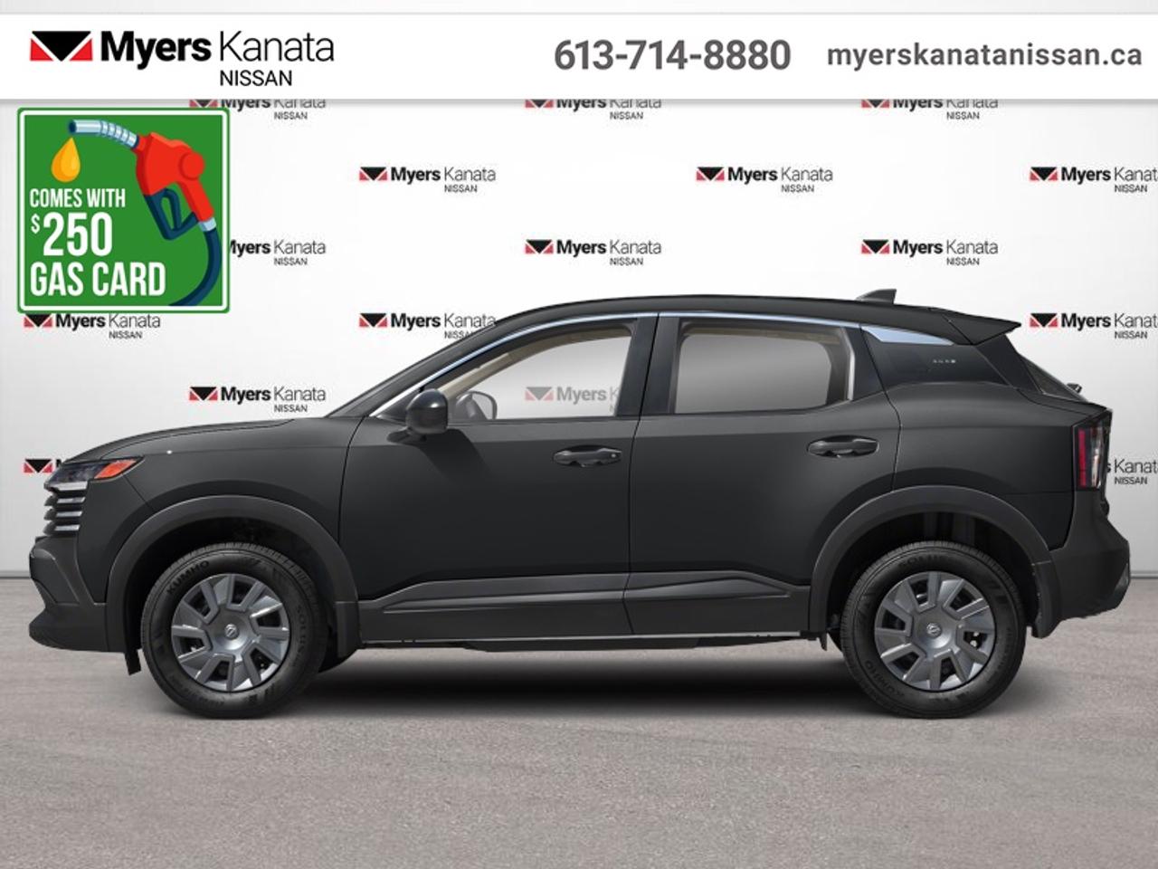<b>Heated Seats,  Blind Spot Warning,  Lane Departure Warning,  Collision Mitigation!</b><br> <br> This vehicle combines contemporary design with everyday practicality, offering smooth handling and advanced safety technology for a confident drive.<br> <br>This Kicks did not take any shortcuts, but it is offering you a shortcut to possibility. Make the most of every day with intelligent features that help you express your personal style and feel your playlist with the incredible infotainment system. It really is time you put you first, and this 2026  Kicks is here for it.<br> <br>This Super Black SUV has an Automatic transmission and is powered by a 141HP 2.0L 4 Cylinder Engine. <br> <br> Our Kickss trim level is S. The exterior features a modern, aerodynamic profile with body-coloured bumpers and black cladding for added style. Inside, the cabin is designed for comfort and connectivity, featuring heated front bucket seats, a 60/40 split-folding rear bench, a 12.3-inch colour touchscreen with NissanConnect, wireless Apple CarPlay and Android Auto, Bluetooth connectivity, and SiriusXM radio. Convenience features include push-button start, keyless entry, intelligent cruise control, power windows and locks, and ample interior storage. The interior also features sport-inspired design elements, soft-touch surfaces, and piano black accents for a refined look. Safety is prioritized with technologies such as Blind Spot Warning, Rear Cross Traffic Alert with Rear Automatic Braking, Intelligent Emergency Braking, Lane Departure Warning, multiple airbags including knee and side-impact protection, and Vehicle Dynamic Control for enhanced stability. This vehicle has been upgraded with the following features: Heated Seats, Blind Spot Warning, Lane Departure Warning, Collision Mitigation.<br><br> <br/>Weve discounted this vehicle $2750. See dealer for details. <br><br><br> Come by and check out our fleet of 80+ used cars and trucks and 100+ new cars and trucks for sale in Kanata.  o~o