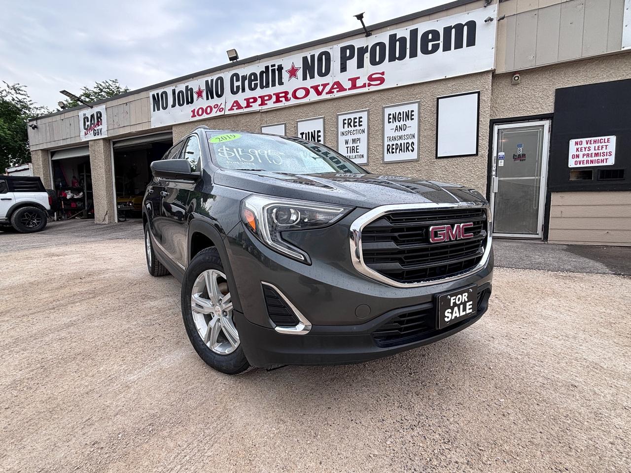 <p>🚙 2019 GMC Terrain SLE AWD &ndash; Turbocharged, Comfortable and Winter Ready 🚙</p><p>✔️ Fresh Manitoba Safety &nbsp;<br>✔️ CARFAX Available &nbsp;<br>✔️ Warranty Available &nbsp;<br>✔️ Financing Available&mdash;All Credit Types Welcome &nbsp;<br>✔️ Trade-Ins Welcome &nbsp;</p><p>Looking for a comfortable, fuel-efficient SUV that&rsquo;s ready for Manitoba weather? This 2019 GMC Terrain SLE AWD combines turbocharged performance, modern technology and confident all-weather capability.</p><p>Finished in grey with a black cloth interior, it&rsquo;s powered by a fuel-efficient 1.5L turbocharged four-cylinder engine paired with an automatic transmission and all-wheel drive.</p><p>With comfortable seating for five and a folding rear seat for additional cargo space, this Terrain is a practical choice for commuting, family adventures and weekend travel.</p><p>━━━━━━━━━━━━━━━━━━</p><p>⭐ FEATURE HIGHLIGHTS</p><p>&bull; All-wheel drive &nbsp;<br>&bull; Heated front seats &nbsp;<br>&bull; Remote engine start &nbsp;<br>&bull; Power-adjustable driver&rsquo;s seat &nbsp;<br>&bull; Keyless entry and push-button start &nbsp;<br>&bull; Touchscreen infotainment system &nbsp;<br>&bull; Apple CarPlay and Android Auto &nbsp;<br>&bull; Bluetooth and USB connectivity &nbsp;<br>&bull; Backup camera &nbsp;<br>&bull; Cruise control &nbsp;<br>&bull; Steering-wheel audio controls &nbsp;<br>&bull; Heated power mirrors &nbsp;<br>&bull; Aluminum wheels &nbsp;<br>&bull; Air conditioning and climate control &nbsp;<br>&bull; Five-passenger seating &nbsp;<br>&bull; Folding rear seat and flexible cargo area &nbsp;</p><p>━━━━━━━━━━━━━━━━━━</p><p>⭐ WHY YOU&rsquo;LL LOVE THIS TERRAIN</p><p>❄️ AWD confidence for Manitoba winters &nbsp;<br>⛽ Fuel-efficient turbocharged performance &nbsp;<br>🔥 Heated seats and remote start for cold mornings &nbsp;<br>📦 Flexible passenger and cargo space &nbsp;<br>📱 Modern connectivity and convenient technology &nbsp;<br>🛣️ Comfortable for city driving and highway trips &nbsp;</p><p>🚨 Ready for your next SUV? Call, text or visit The Car Guy Inc. to book your test drive today!</p><p>⚠️ FEATURE DISCLAIMER</p><p>Some features may be generated using the vehicle&rsquo;s VIN. While we strive for accuracy, actual equipment may vary. Please confirm all features, pricing and availability with the dealership.</p>