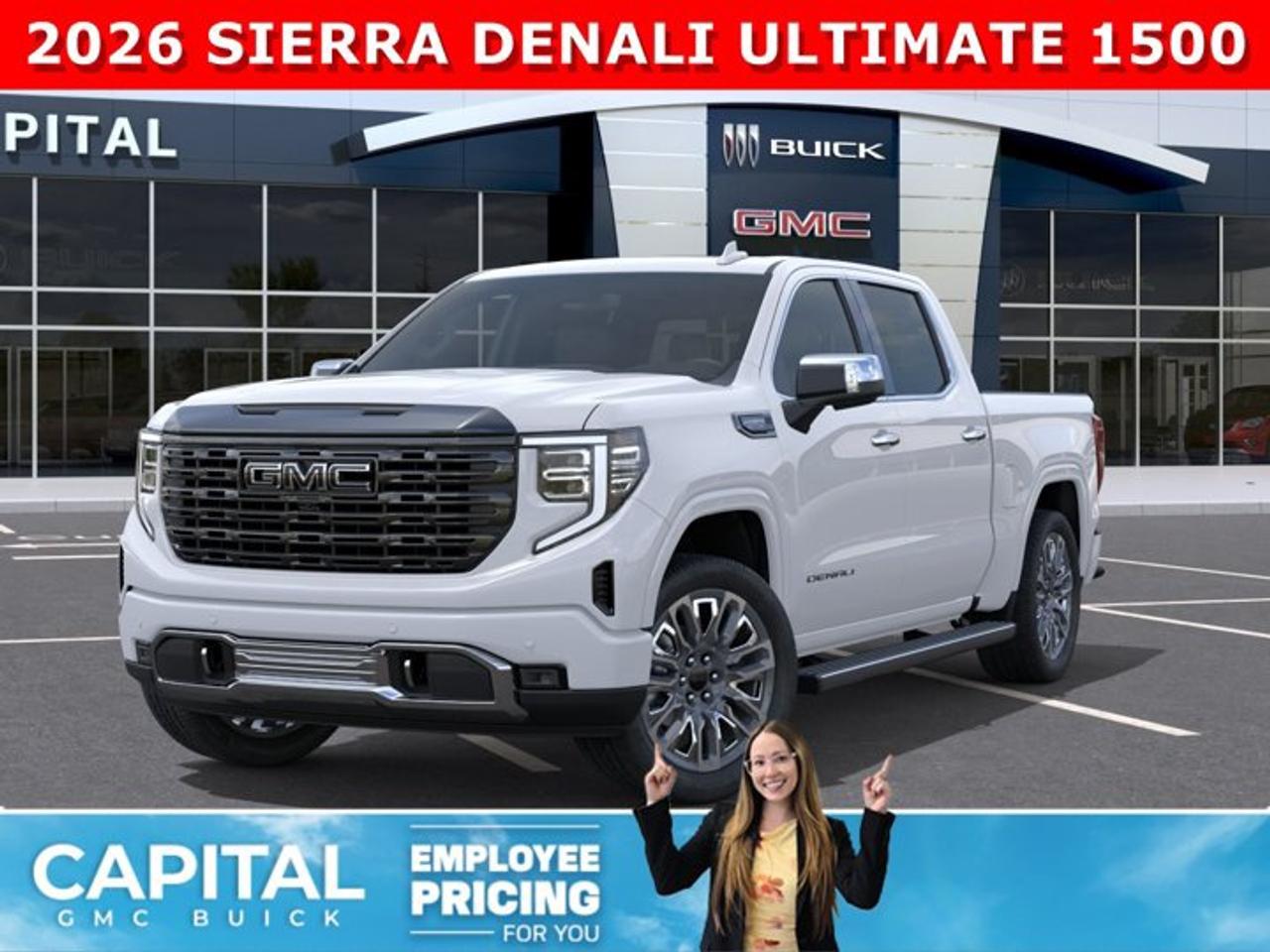 CHECK OUT THIS 2026 Limited Production DENALI ULTIMATE Sierra 1500 with the 6.2L Engine. Equipped with 16-way power front seats including MASSAGE feature, Handsfree Super Cruise, Bose Premium Stereo, the EXCLUSIVE Luxury Alpine Umber Interior, 22 Aluminum, Midnight with Chrome Inserts wheels, Body Color Arch Moldings, power-retractable assist steps with perimeter lighting, Power sunroof, Advanced Technology package, adaptive cruise, Floor Liners, rear camera mirror, heads-up display, VADER CHROME and much much more!Ask for the Internet Department for more information or book your test drive today!AMVIC Licensed Dealer - Licence Number B1044900