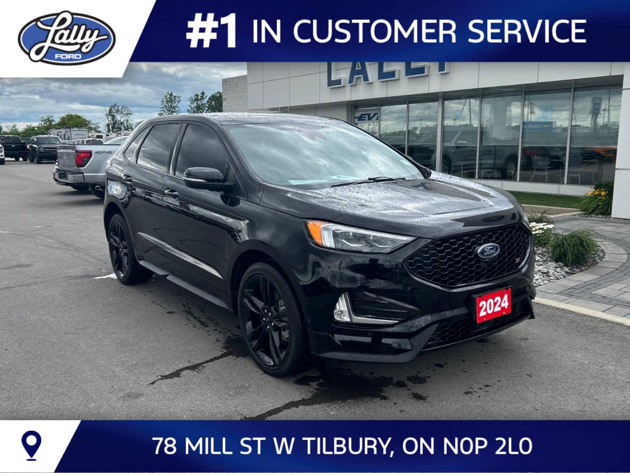 <p>The 2024 Ford Edge ST is a sporty midsize SUV powered by a twin-turbocharged 2.7-litre EcoBoost V6 engine producing 335 horsepower and 380 lb-ft of torque, paired with an automatic transmission and all-wheel drive. Designed to blend performance with everyday practicality, the Edge ST features sport-tuned suspension, aggressive styling, a spacious five-passenger interior, and modern technology including Fords SYNC infotainment system. With brisk acceleration of about 060 mph in under 6 seconds, it offers a more engaging driving experience than most family SUVs while still providing comfortable ride quality and versatile cargo space.</p>
