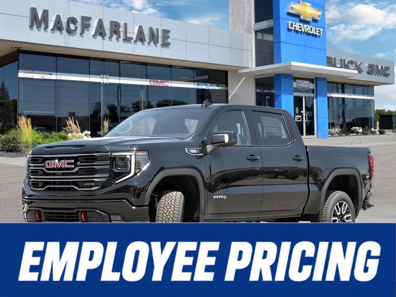 <p>Experience premium comfort, diesel capability and authentic off-road performance in this new <strong>2026 GMC Sierra 1500 AT4 Crew Cab Short Box 4-Wheel Drive</strong>, available at MacFarlane Chevrolet Buick GMC in Petrolia, Ontario.</p><p>Powered by the <strong>3.0L Duramax Turbo-Diesel inline-six engine</strong> and paired with a smooth 10-speed automatic transmission, this Sierra AT4 delivers strong low-end torque and confident performance for towing, hauling, highway travel and everyday driving.</p><p>Engineered for challenging roads and outdoor adventures, the AT4 features a 2-inch factory suspension lift, off-road suspension with Rancho monotube shocks, a two-speed Autotrac transfer case and protective underbody skid plates.</p><p>Its bold black exterior, distinctive AT4 grille, red recovery hooks and elevated stance create a rugged, commanding appearance. The spacious Crew Cab provides generous passenger room, while the versatile short cargo box offers practical space for tools, equipment, recreational gear and weekend projects.</p><p>Inside, the distinctive Jet Black interior with Kalahari accents delivers a refined and unmistakably AT4 environment. Heated and ventilated perforated leather front seating surfaces, a heated steering wheel and advanced digital displays help make every trip comfortable and convenient.</p><p>A 13.4-inch diagonal Premium GMC Infotainment System provides easy access to entertainment, vehicle settings and compatible smartphone features. The configurable 12.3-inch diagonal Driver Information Centre keeps important driving and vehicle information clearly visible.</p><p>Whether you need a capable work truck, a comfortable daily driver or a premium pickup prepared for off-road adventures, the GMC Sierra 1500 AT4 delivers an outstanding combination of diesel performance, advanced technology and rugged design.</p><p>Visit <strong>MacFarlane Chevrolet Buick GMC</strong>, proudly serving Petrolia, Sarnia, Strathroy, London, Lambton County and Southwestern Ontario since 1922.</p><p><strong>Call 519-882-1090 today to confirm availability or schedule your test drive.</strong></p>