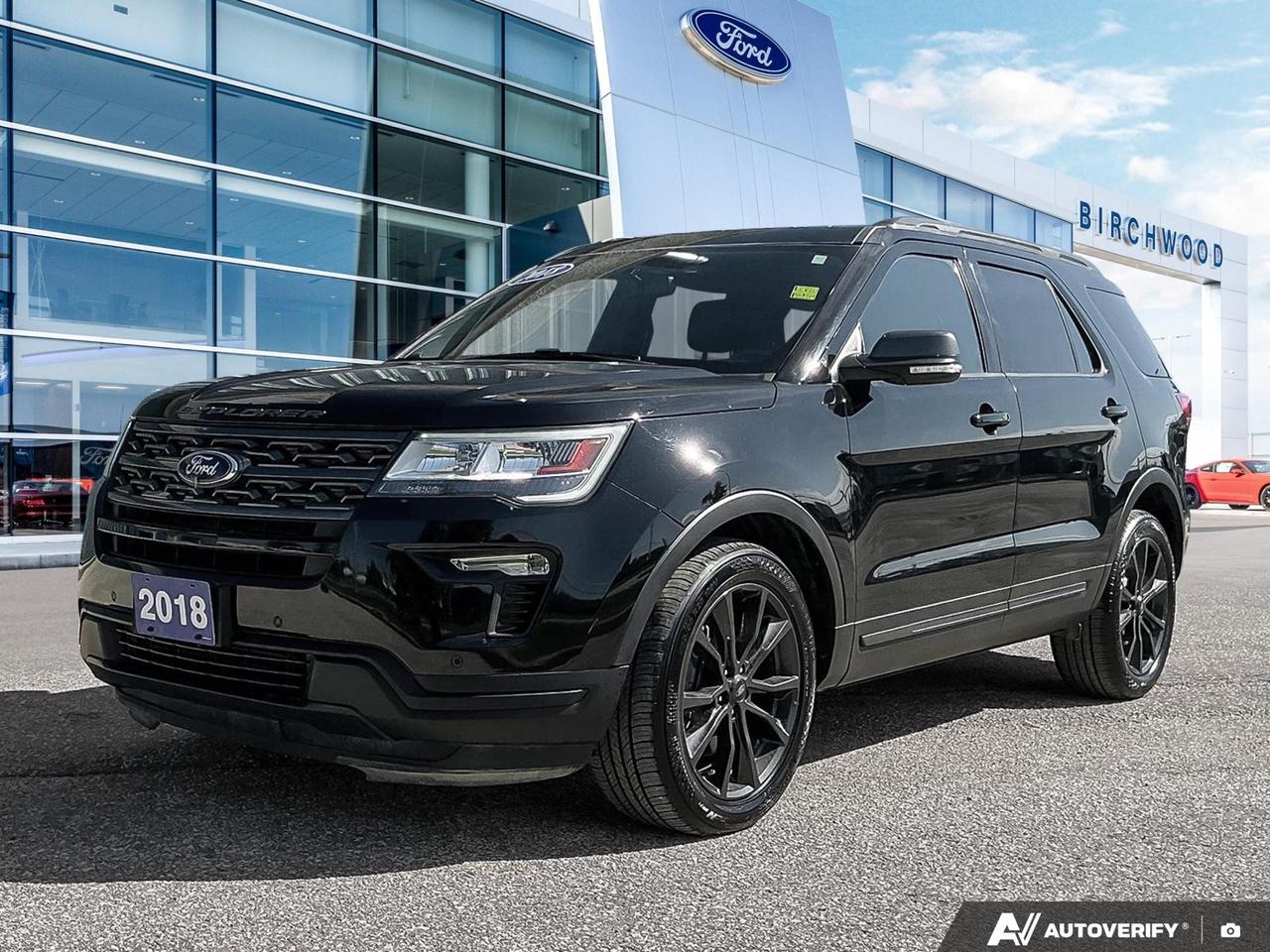 If youre looking for a capable, family-ready SUV with genuine local history and a bold Shadow Black exterior, this 2018 Ford Explorer XLT delivers exactly that. With 4WD, 7-passenger seating, and the XLT Appearance Package, its a well-equipped Explorer thats been kept close to home  making it a smart, confident choice for families who need space, utility, and reliability.

Key Highlights:
- Local vehicle  one less unknown when it comes to history and condition
- 4WD with a 3.5L 6-cylinder engine and automatic transmission for confident year-round driving
- 7-passenger seating with a fixed 60/40 split-bench 3rd row and fold-up rear seat for flexible cargo and passenger configurations
- XLT Appearance Package adds a sharp, polished look to an already capable SUV
- Day-Night auto-dimming rearview mirror for reduced glare and improved visibility
- Remote keyless entry with content theft system for added peace of mind
- Leather/metal-look steering wheel with manual tilt/telescoping column for a comfortable, adjustable driving position
- Dual illuminated visor vanity mirrors  a small but practical detail for busy families

At Birchwood Ford, were committed to making your next vehicle purchase straightforward and enjoyable. Whether youre ready to move forward or still exploring your options, were here to help. Reserve this Explorer online, start your purchase, or book a test drive today at www.birchwoodford.ca  and experience the Birchwood difference for yourself.
Dealer permit #4454