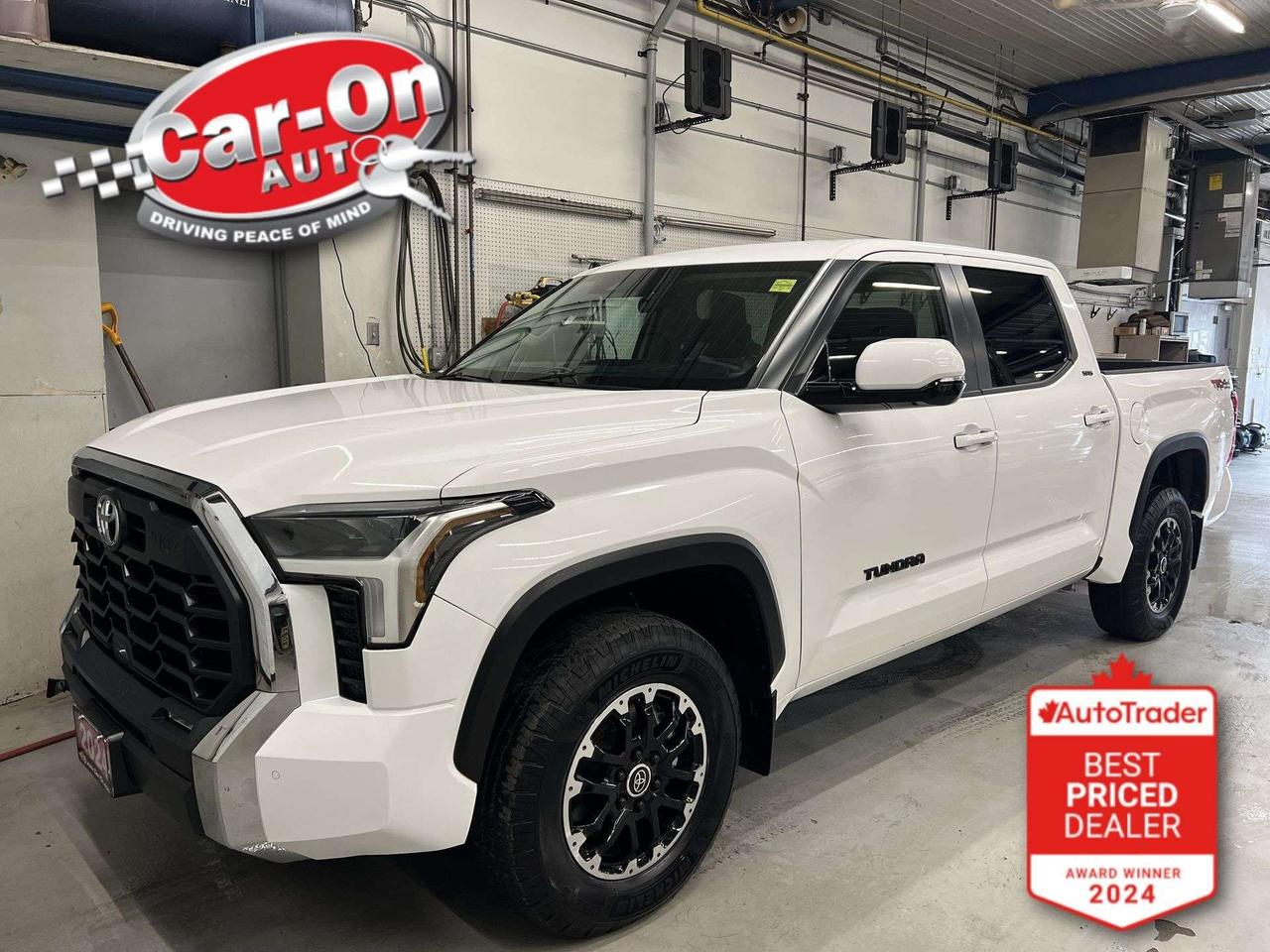 LOW KMS! TRD OFF-ROAD 4X4 CrewMax w/ heated seats, Android Auto/ Apple CarPlay, 18-inch alloys, adaptive cruise control, blind spot monitor, rear cross-traffic alert, pre-collision system, lane departure warning, backup camera, tow package w/ integrated trailer brake controller, 5-foot 6-inch box w/ bedliner, dual-zone climate control, keyless entry w/ push start, full power group incl. power seat, automatic headlights w/ auto highbeams, Bluetooth and Sirius XM!!