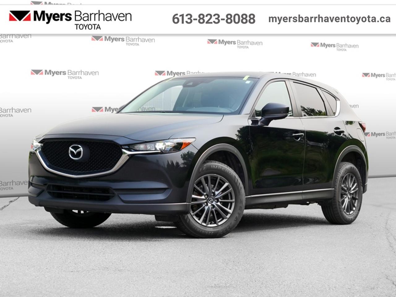 <b>Heated Seats,  Apple CarPlay,  Android Auto,  Aluminum Wheels,  Active Brake Assist!</b><br> <br>  Compare at $23294 - Our Live Market Price is just $22398! <br> <br>This 2021 Mazda CX-5s dynamic handling and responsive steering stand out in a class that largely favors practicality over performance. This 2021 Mazda CX-5 is fresh on our lot in Ottawa.<br> <br>The 2021 CX-5 strengthens the connection between vehicle and driver. Mazda designers and engineers carefully consider every element of the vehicles makeup to ensure that the CX-5 outperforms expectations and elevates the experience of driving. Powerful and precise, yet comfortable and connected, the 2021 CX-5 is purposefully designed for drivers, no matter what the conditions might be.<br> <br>This SUV has 100,753 km. Its Jet Black Mica in colour and is completely accident free based on the <a href=https://vhr.carfax.ca/?id=xsv2zPwAS/q7E5umFSdylr2g18NqR2pM target=_blank>CARFAX Report</a>. It has an Automatic transmission and is powered by a 187HP 2.5L 4 Cylinder Engine. <br> <br> Our CX-5s trim level is GX. With luxurious features like heated front seats, advanced blind spot monitoring and Smart City active brake assist, this CX-5 feels like the SUV of the future. This incredible SUV also includes a large touchscreen display with MAZDA CONNECT, Apple CarPlay and Android Auto, LED lighting, stylish aluminum wheels, power heated side mirrors, a multifunction steering wheel with built in cruise control, a wide angle rearview camera, rear collision warning and a proximity key for push button start. This vehicle has been upgraded with the following features: Heated Seats, Apple CarPlay, Android Auto, Aluminum Wheels, Active Brake Assist, Remote Keyless Entry, Steering Wheel Audio Control.<br> <br>To apply right now for financing use this link: <a href=https://www.myersbarrhaventoyota.ca/quick-approval/ target=_blank>https://www.myersbarrhaventoyota.ca/quick-approval/</a><br> <br/>Buy this vehicle now for the lowest bi-weekly payment of <b>$186.01</b> with $0 down for 72 months @ 8.99% APR O.A.C. ( Plus applicable taxes - Plus applicable fees ). See dealer for details. <br><br>At Myers Barrhaven Toyota we pride ourselves in offering highly desirable pre-owned vehicles. We truly hand pick all our vehicles to offer only the best vehicles to our customers. No two used cars are alike, this is why we have our trained Toyota technicians highly scrutinize all our trade ins and purchases to ensure we can put the Myers seal of approval. Every year we evaluate 1000s of vehicles and only 10-15% meet the Myers Barrhaven Toyota standards. At the end of the day we have mutual interest in selling only the best as we back all our pre-owned vehicles with the Myers *LIFETIME ENGINE TRANSMISSION warranty. Thats right *LIFETIME ENGINE TRANSMISSION warranty, were in this together! If we dont have what youre looking for not to worry, our experienced buyer can help you find the car of your dreams! Ever heard of getting top dollar for your trade but not really sure if you were? Here we leave nothing to chance, every trade-in we appraise goes up onto a live online auction and we get buyers coast to coast and in the USA trying to bid for your trade. This means we simultaneously expose your car to 1000s of buyers to get you top trade in value. <br>We service all makes and models in our new state of the art facility where you can enjoy the convenience of our on-site restaurant, shuttle van, free Wi-Fi, Enterprise Rent-A-Car, on-site tire storage, and complimentary drinks. Come see why many Toyota owners are making the switch to Myers Barrhaven Toyota. <br>*LIFETIME ENGINE TRANSMISSION WARRANTY NOT AVAILABLE FOR VEHICLES WITH KMS EXCEEDING 140,000KM, VEHICLES 8 YEARS & OLDER, HIGHLINE BRAND VEHICLES (e.g., BMW, INFINITI, CADILLAC, LEXUS), AND QUEBEC RESIDENTS.<br> Come by and check out our fleet of 100+ used cars and trucks and 20+ new cars and trucks for sale in Ottawa.  o~o