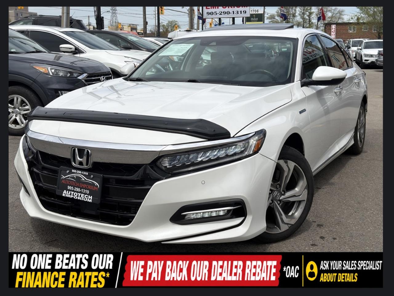 2019 Honda Accord Hybrid TOURING Pearl White Vented Seats   HUD   Leather Photo