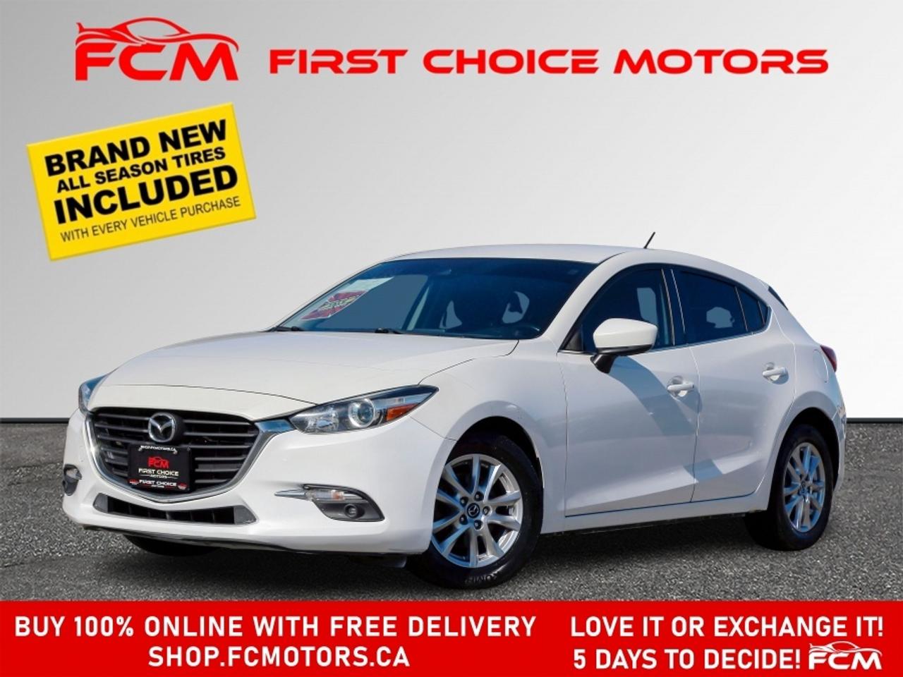 ** ** SPECIAL LIMITED TIME OFFER ** ** PURCHASE ANY VEHICLE THIS WEEK AND RECEIVE 4 BRAND-NEW ALL-SEASON TIRES AT NO ADDITIONAL COST!!! DONT MISS THIS EXCLUSIVE CHANCE TO UPGRADE YOUR RIDE AND STAY PREPARED FOR ANY WEATHER!!!       EXCITING NEWS FROM FIRST CHOICE MOTORS! Our brand-new online showroom is now open to the public, bringing the ultimate car shopping experience right to your fingertips! Enjoy a 100% online car shopping experience, with over 500 certified vehicles in stock, comprehensive protection plans, and thousands of new auto parts & accessories available! Plus, for a limited time, were offering FREE deliveries across Ontario on all vehicle purchases! Dont miss outvisit Shop.fcmotors.ca to find and upgrade your perfect vehicle today!      Welcome to First Choice Motors, the largest car dealership in Toronto of pre-owned cars, SUVs, and vans priced between $5000-$15,000. With an impressive inventory of over 300 vehicles in stock, we are dedicated to providing our customers with a vast selection of affordable and reliable options.       Were thrilled to offer a used 2017 Mazda MAZDA3 GS Skyactiv, white color with 257,000km (STK#10073) This vehicle was $8490 NOW ON SALE FOR $7990. It is equipped with the following features:   - Manual Transmission   - Hatchback   - Heated seats   - Navigation   - Bluetooth   - Reverse camera   - Alloy wheels   - Power windows   - Power locks   - Power mirrors   - Air Conditioning      At First Choice Motors, we believe in providing quality vehicles that our customers can depend on. All our vehicles come with a 36-day guarantee on all safety related items. We also offer additional warranty options up to 5 years for our customers who want extra peace of mind.      Furthermore, all our vehicles are sold fully certified with brand new brakes rotors and pads, a fresh oil change, and brand new set of all-season tires installed & balanced. You can be confident that this car is in excellent condition and ready to hit the road.      At First Choice Motors, we believe that everyone deserves a chance to own a reliable and affordable vehicle. Thats why we offer financing options with low interest rates starting at 7.9% O.A.C. Were proud to approve all customers, including those with bad credit, no credit, students, and even 9 socials. Our finance team is dedicated to finding the best financing option for you and making the car buying process as smooth and stress-free as possible.      Our dealership is open 7 days a week to provide you with the best customer service possible. We carry the largest selection of used vehicles for sale under $9990 in all of Ontario. We stock over 300 cars, mostly Hyundai, Chevrolet, Mazda, Honda, Volkswagen, Toyota, Ford, Dodge, Kia, Mitsubishi, Acura, Lexus, and more. With our ongoing sale, you can find your dream car at a price you can afford. Come visit us today and experience why we are the best choice for your next used car purchase!      All prices include $22.00 OMVIC Fee.  Excludes, license plates, ownership registration and ONTARIO HST (13%)   *No Credit Card payments can be accepted for Vehicle Purchases*    *No Credit Card payments can be accepted for Vehicle Purchases*