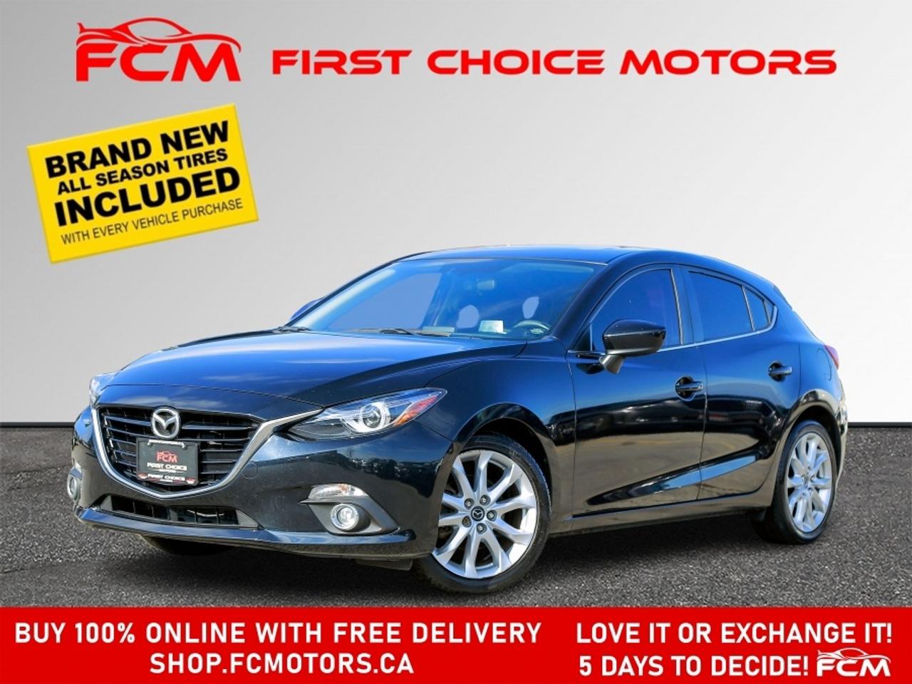 ** ** SPECIAL LIMITED TIME OFFER ** ** PURCHASE ANY VEHICLE THIS WEEK AND RECEIVE 4 BRAND-NEW ALL-SEASON TIRES AT NO ADDITIONAL COST!!! DONT MISS THIS EXCLUSIVE CHANCE TO UPGRADE YOUR RIDE AND STAY PREPARED FOR ANY WEATHER!!!       EXCITING NEWS FROM FIRST CHOICE MOTORS! Our brand-new online showroom is now open to the public, bringing the ultimate car shopping experience right to your fingertips! Enjoy a 100% online car shopping experience, with over 500 certified vehicles in stock, comprehensive protection plans, and thousands of new auto parts & accessories available! Plus, for a limited time, were offering FREE deliveries across Ontario on all vehicle purchases! Dont miss outvisit Shop.fcmotors.ca to find and upgrade your perfect vehicle today!      Welcome to First Choice Motors, the largest car dealership in Toronto of pre-owned cars, SUVs, and vans priced between $5000-$15,000. With an impressive inventory of over 300 vehicles in stock, we are dedicated to providing our customers with a vast selection of affordable and reliable options.       Were thrilled to offer a used 2015 Mazda MAZDA3 GT, black color with 172,000km (STK#10021) This vehicle was $10990 NOW ON SALE FOR $9990. It is equipped with the following features:   - Manual Transmission   - Sunroof   - Heated seats   - Navigation   - Bluetooth   - Reverse camera   - Alloy wheels   - Power windows   - Power locks   - Power mirrors   - Air Conditioning      At First Choice Motors, we believe in providing quality vehicles that our customers can depend on. All our vehicles come with a 36-day guarantee on all safety related items. We also offer additional warranty options up to 5 years for our customers who want extra peace of mind.      Furthermore, all our vehicles are sold fully certified with brand new brakes rotors and pads, a fresh oil change, and brand new set of all-season tires installed & balanced. You can be confident that this car is in excellent condition and ready to hit the road.      At First Choice Motors, we believe that everyone deserves a chance to own a reliable and affordable vehicle. Thats why we offer financing options with low interest rates starting at 7.9% O.A.C. Were proud to approve all customers, including those with bad credit, no credit, students, and even 9 socials. Our finance team is dedicated to finding the best financing option for you and making the car buying process as smooth and stress-free as possible.      Our dealership is open 7 days a week to provide you with the best customer service possible. We carry the largest selection of used vehicles for sale under $9990 in all of Ontario. We stock over 300 cars, mostly Hyundai, Chevrolet, Mazda, Honda, Volkswagen, Toyota, Ford, Dodge, Kia, Mitsubishi, Acura, Lexus, and more. With our ongoing sale, you can find your dream car at a price you can afford. Come visit us today and experience why we are the best choice for your next used car purchase!      All prices include $22.00 OMVIC Fee.  Excludes, license plates, ownership registration and ONTARIO HST (13%)   *No Credit Card payments can be accepted for Vehicle Purchases*    *No Credit Card payments can be accepted for Vehicle Purchases*