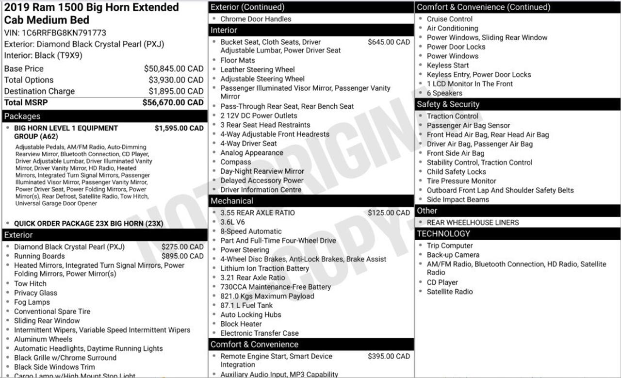 2019 RAM 1500 Big Horn 4x4 Crew   Tow Ready   Remote Start   Bac Photo2