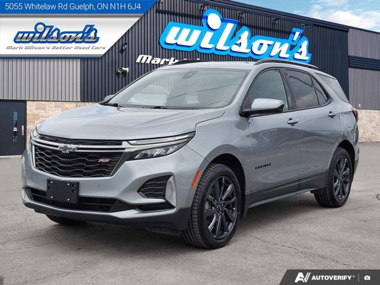 Check out this certified 2023 Chevrolet Equinox RS AWD | Power Seat | Heated Seats | BSW | CarPlay + Android | Rear Camera | and More !. Its Automatic transmission and 1.5L engine will keep you going. This Chevrolet Equinox has the following options: Reverse Camera, Air Conditioning, Heated Seats, Tilt Steering Wheel, Steering Radio Controls, Power Windows, Power Locks, Traction Control, Power Mirrors, and Power Drivers Seat. Test drive this vehicle at Mark Wilsons Better Used Cars, 5055 Whitelaw Road, Guelph, ON N1H 6J4.MASSIVE SELECTION: 500+ vehicles in ONE LOCATION, all Live Market Priced for the best value!STRAIGHTFORWARD & TRANSPARENT PRICING: Our Advertised Price INCLUDES:Safety Certification! (No separate certification fee upcharge).FREE Carfax History Report!NO upcharge for paying cash!CONFIDENCE & PEACE OF MIND: 30-Day/3,000 km Warranty INCLUDED! Plus a 5-Day Exchange Privilege!*EASY FINANCING: Better-than-bank rates, $0 Down, and 3 Months No Payments available OAC. BAD CREDIT APPROVED HERE!WE BUY CARS: Get Top Dollar for your trade, or sell us your vehicle for CASH even if you dont buy ours!www.shopwilsons.comAn Honest, Transparent Buying Experience. Trusted in business since 1961!(Cash Prices Exclude HST and Licensing Fees only.)