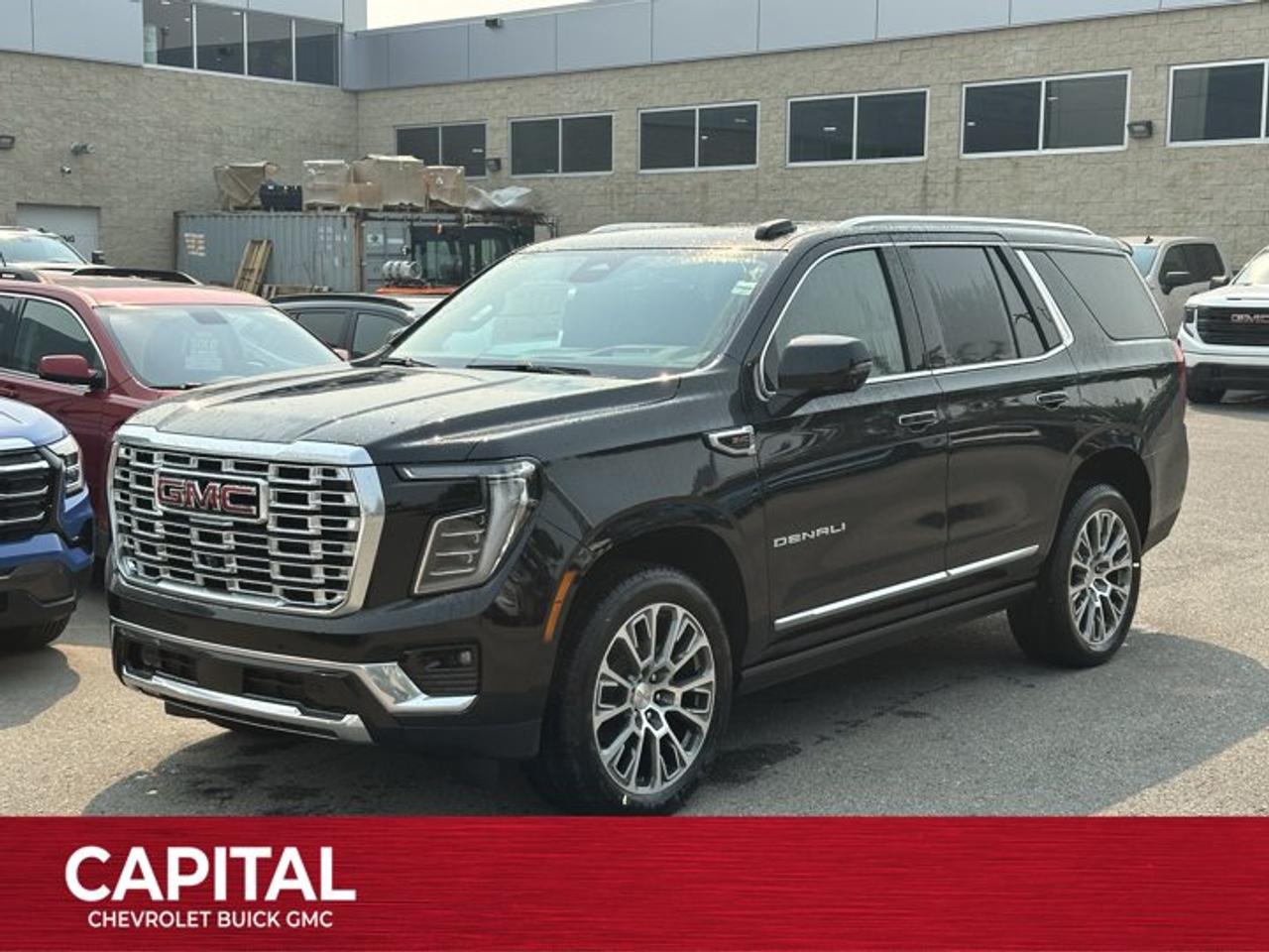 This GMC Yukon delivers a Gas V8 6.2L/ engine powering this Automatic transmission. ENGINE, 6.2L ECOTEC3 V8 with Dynamic Fuel Management, Direct Injection and Variable Valve Timing, includes aluminum block construction (420 hp [313 kW] @ 5600 rpm, 460 lb-ft of torque [624 Nm] @ 4100 rpm) (STD), Wireless Phone Charging, for portable devices, Wireless Apple CarPlay/Wireless Android Auto.* This GMC Yukon Features the Following Options *Wipers, front intermittent, Rainsense, Wiper, rear intermittent, Windows, power, rear with Express-Down, Window, power with front passenger Express-Up/Down, Window, power with driver Express-Up/Down, Wi-Fi Hotspot capable (Terms and limitations apply. See onstar.ca or dealer for details.), Wheels, 20 x 9 (50.8 cm x 22.9 cm) 6-spoke multi-dimensional polished aluminum, Wheel, full-size spare, 17 (43.2 cm) steel, Warning tones headlamp on, driver and right-front passenger seat belt unfasten and turn signal on, Visors, driver and front passenger illuminated vanity mirrors.* Visit Us Today *For a must-own GMC Yukon come see us at Capital Chevrolet Buick GMC Inc., 13103 Lake Fraser Drive SE, Calgary, AB T2J 3H5. Just minutes away!