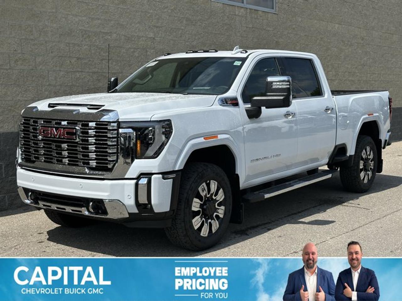 This GMC Sierra 3500HD delivers a Turbocharged Diesel V8 6.6L/ engine powering this Automatic transmission. ENGINE, DURAMAX 6.6L TURBO-DIESEL V8, B20-DIESEL COMPATIBLE (470 hp [350.5 kW] @ 2800 rpm, 975 lb-ft of torque [1322 Nm] @ 1600 rpm) (Includes (K05) engine block heater.), Wireless phone projection for Apple CarPlay and Android Auto, Wireless Charging.*This GMC Sierra 3500HD Comes Equipped with These Options *Wipers, front rain-sensing, Windows, power rear, express down, Window, power, rear sliding with rear defogger, Window, power front, passenger express up/down, Window, power front, drivers express up/down, Wi-Fi Hotspot capable (Terms and limitations apply. See onstar.com or dealer for details.), Wheels, 20 (50.8 cm) Ultra-bright machined wheels with bright chrome inserts with Black painted pockets (Requires single rear wheels.), Wheelhouse liners, rear (Not available with dual rear wheel models.), USB ports, 2, Charge/Data ports located inside centre console, USB Ports, 2 (first row) located on console.* Visit Us Today *A short visit to Capital Chevrolet Buick GMC Inc. located at 13103 Lake Fraser Drive SE, Calgary, AB T2J 3H5 can get you a dependable Sierra 3500HD today!