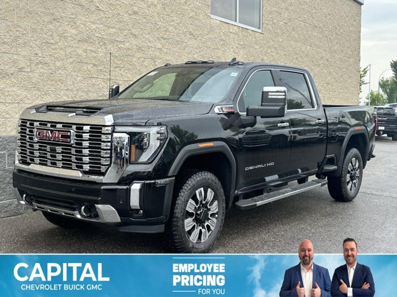 This GMC Sierra 3500HD delivers a Turbocharged Diesel V8 6.6L/ engine powering this Automatic transmission. ENGINE, DURAMAX 6.6L TURBO-DIESEL V8, B20-DIESEL COMPATIBLE (470 hp [350.5 kW] @ 2800 rpm, 975 lb-ft of torque [1322 Nm] @ 1600 rpm) (Includes (K05) engine block heater.), Wireless phone projection for Apple CarPlay and Android Auto, Wireless Charging.* This GMC Sierra 3500HD Features the Following Options *Wipers, front rain-sensing, Windows, power rear, express down, Window, power, rear sliding with rear defogger, Window, power front, passenger express up/down, Window, power front, drivers express up/down, Wi-Fi Hotspot capable (Terms and limitations apply. See onstar.com or dealer for details.), Wheels, 20 (50.8 cm) Ultra-bright machined wheels with bright chrome inserts with Black painted pockets (Requires single rear wheels.), Wheelhouse liners, rear (Not available with dual rear wheel models.), USB ports, 2, Charge/Data ports located inside centre console, USB Ports, 2 (first row) located on console.* Stop By Today *A short visit to Capital Chevrolet Buick GMC Inc. located at 13103 Lake Fraser Drive SE, Calgary, AB T2J 3H5 can get you a tried-and-true Sierra 3500HD today!