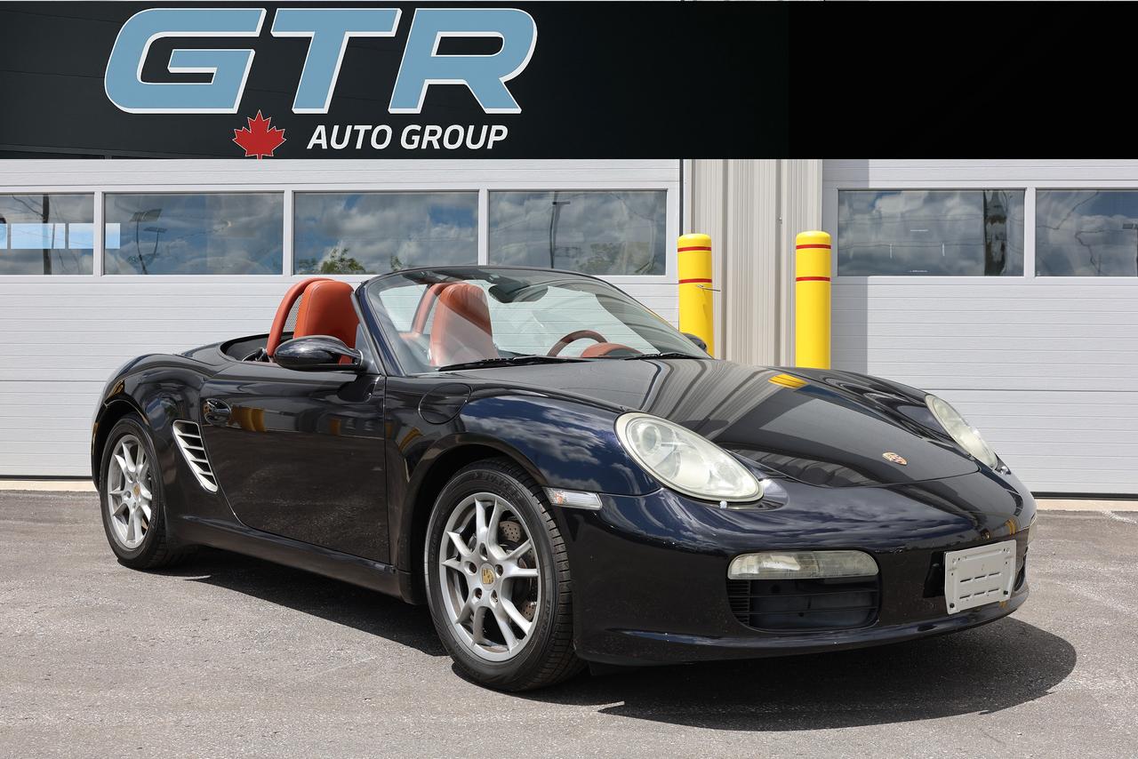 <p>Cash Price: $31,999<br>2005 Porsche Boxster Cabriolet Automatic 2DR 2.7L Engine *Imported from Japan* - Terracotta Interior, Low KM, Soft Top Convertible,Backup Camera, Bluetooth Audio, Alloy Wheels, Tip-Tronic, Power Window, Power Door Mirror, Power Spoiler, A/C and More. Odometer: 60,000 KM. Call Us: (705) 725-1487 GTR Auto Group Location: 112 King St, Barrie Business Hours: Monday - Friday: 10am - 6pm Saturday: 10am - 5pm Sunday : Closed www.gtrautogroup.com Apply for Financing Online: www.gtrautogroup.com/financing All our vehicles go through an Ontario Standard Certification Inspection where we make sure the car is safe so you don&rsquo;t have to. If not certified as per OMVIC regulations vehicle is not drivable, not certified and not e-tested. Each Certified vehicle comes with an Ontario Safety Certification and a 36-day or 2000 KM Safety Warranty. At GTR Auto Group, we are revolutionizing the car buying experience. Come see the difference. Full vehicle history is disclosed prior to closing a deal because we want you to know everything about your next vehicle. Countless Financing options are available including $0 DOWN!!! (O.A.C.) All credit types welcome! Bad/Good/No Credit, bankruptcy, consumer proposal, new to Canada, student. Hassle-free approvals. No matter what your credit situation is, You Are Approved. Conditions apply. We Accept Trade-Ins! Bring it by for an Appraisal. Multiple extended warranty options are available to choose from. We Are Proud To Serve Clients All Over Canada & Ontario - Toronto, Markham, Richmond Hill, Mississauga, Oshawa, Etobicoke, Newmarket, Pickering, Whitby, Ajax, North York, Scarborough, Barrie, Orangeville, Waterloo, Milton, Kitchener, Ottawa, Aurora, London, Kingston, Hamilton, Muskoka, Belleville, Brant, Brantford, Brockville, Cornwall, Windsor, Sudbury, Guelph, Orillia, Sarnia, Timmins, Thunder Bay, Welland, Pembroke, St Catharines, St. Thomas, Thorold, Ottawa, Owen Sound, Haldimand County, Kenora and Niagara Falls. PRICES DISPLAYED: HST and licensing fees are not included. FINANCING OPTIONS: Enjoy rates as low as 6.99% with $0 down and no payments for 3 months (O.A.C). Our expert financing team partners with major banks and lenders to secure the lowest rates and most flexible terms for your car loan.  We strive to provide accurate and up-to-date listing information; however, GTR Auto Group is not responsible for any errors, omissions, or typographical mistakes. Prices are subject to change without notice. Please contact us to confirm details.</p>