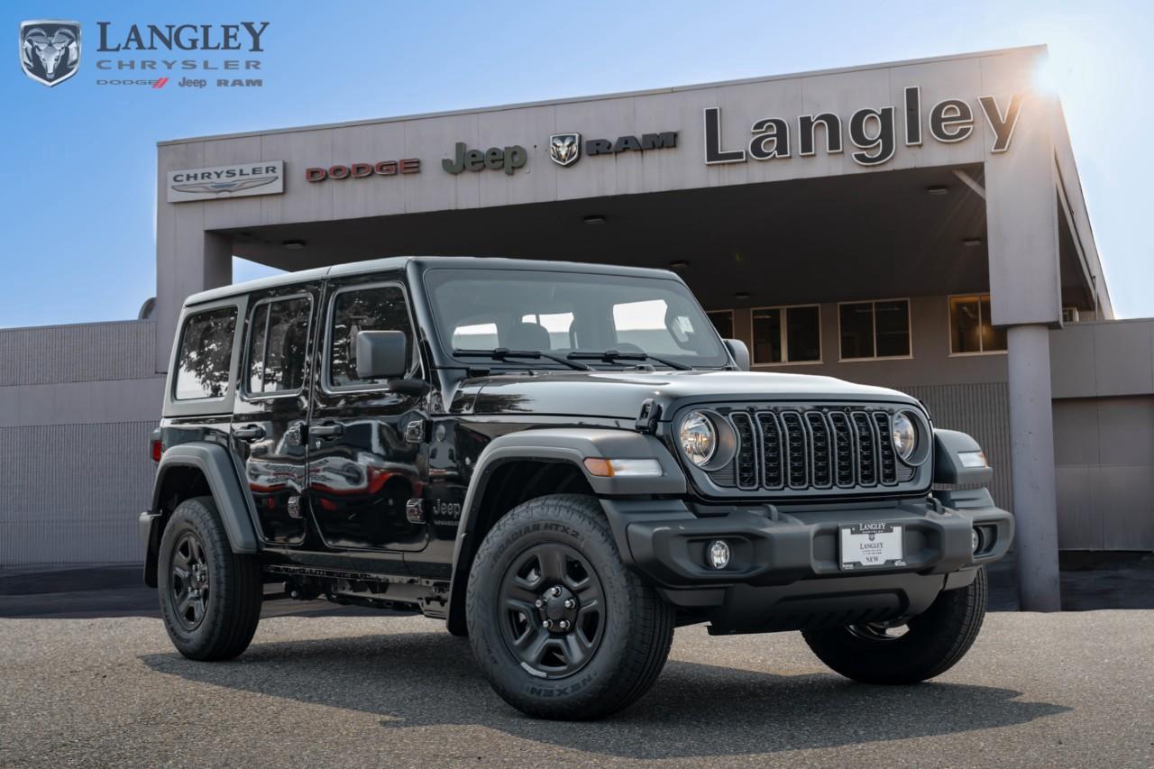 <p><strong>2026 Jeep Wrangler Sport 4 Door 4x4</strong></p><p>A capable four-door off-road SUV built to handle rugged trails with standard four-wheel drive.</p><ul><li><p><strong>Engine</strong>: 3.6L Pentastar V6 (285 hp, 260 lb-ft torque)</p></li><li><p><strong>Transmission</strong>: 8- Speed Automatic</p></li><li><p><strong>Drivetrain</strong>: Four-Wheel Drive (4x4)</p></li><li><p><strong>Seating Capacity</strong>: 5 passengers</p></li></ul><p>Come book a test drive at Langley Chrysler, conveniently located in Langley, British Columbia.</p>*All new vehicle purchases are plus the PDI accessory installs and any price increases provided by the manufacturer. For trucks the accessories will include wheel locks, spray-in liners, and mud flaps. For all other vehicles, wheel locks are standard, other equipment may apply. Confirm with the dealer.

<p>*All prices are net of all manufacturer incentives and/or rebates and are subject to change by the manufacturer without notice. All prices plus applicable taxes, applicable environmental recovery charges, documentation of $599 and full tank of fuel surcharge of $76 if a full tank is chosen.<br />Other items available that are not included in the above price:<br />Tire & Rim Protection and Key fob insurance starting from $599<br />Service contracts (extended warranties) for up to 7 years and 200,000 kms starting from $599<br />Custom vehicle accessory packages, mudflaps and deflectors, tire and rim packages, lift kits, exhaust kits and tonneau covers, canopies and much more that can be added to your payment at time of purchase<br />Undercoating, rust modules, and full protection packages starting from $199<br />Flexible life, disability and critical illness insurances to protect portions of or the entire length of vehicle loan?im?im<br />Financing Fee of $500 when applicable<br />Prices shown are determined using the largest available rebates and incentives and may not qualify for special APR finance offers. See dealer for details. This is a limited time offer.</p>