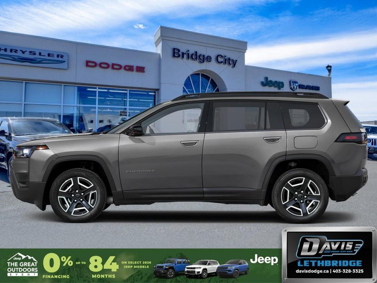 <b>Heated Seats, Heated Steering Wheel, Remote Start, Adaptive Cruise Control, Lane Keep Assist!</b><br /> <br /> The 2026 Jeep Cherokee combines modern comfort, advanced technology, and rugged capability in one refined SUV.<br /> <br />The 2026 Jeep Cherokee delivers the perfect mix of sophistication and strength, making it ideal for both adventure seekers and everyday drivers. Inside, youll find a well-appointed cabin packed with smart technology and comfortable finishes designed to elevate every drive. With dependable off-road capability, advanced safety systems, and a distinctive design, the Cherokee stands out as a versatile SUV ready for any road ahead.<br /> <br />This Sting-grey SUV has an Automatic transmission and is powered by a 210HP 1.6L 4 Cylinder Engine. <br /> <br /> Our Cherokee's trim level is Laredo. Experience everyday comfort with heated front seats, a 10-way power drivers seat with lumbar support, dual-zone automatic climate control, and a heated leatherette steering wheel that makes every drive feel refined and relaxed. The intuitive 12.3-inch Uconnect 5 touchscreen keeps you seamlessly connected with wireless smartphone integration, remote start, and a built-in Wi-Fi hotspot for effortless convenience. Confidence comes standard with advanced safety features such as Active Driving Assist, Blind Spot Detection, Full-Speed Forward Collision Warning Plus, and the ParkView Rear Back-Up Camera for added awareness on the road. This vehicle has been upgraded with the following features: Heated Seats, Heated Steering Wheel, Remote Start, Adaptive Cruise Control, Lane Keep Assist, Collision Mitigation .<br /><br /> <br />To apply right now for financing use this link: <a href=https://lethbridge.davisdodge.ca/free-credit-check/ target=_blank rel=nofollow noopener noreferrer>https://lethbridge.davisdodge.ca/free-credit-check/</a><br /> <br /><br />As a premier Chrysler, Dodge, Jeep and RAM dealership, Davis Dodge proudly offers an extensive selection of new and used vehicles to meet every drivers needs. Customers across Lethbridge, Fort Macleod, Taber, Claresholm, Coaldale, and beyond trust us for daily vehicle specials, certified service and parts, and a seamless online inventory experience. <br /><br /> With competitive financing options and expert support, we make car buying easy and enjoyable. <br /><br /> Ready to hit the road? Schedule your test drive today at Davis Dodge, your trusted Chrysler, Dodge, Jeep and RAM dealer in Lethbridge, Alberta.<br /><br /> Vehicle pricing offer shown expires 2026-06-30. <br /> Come by and check out our fleet of 60+ used cars and trucks and 100+ new cars and trucks for sale in Lethbridge. o~o