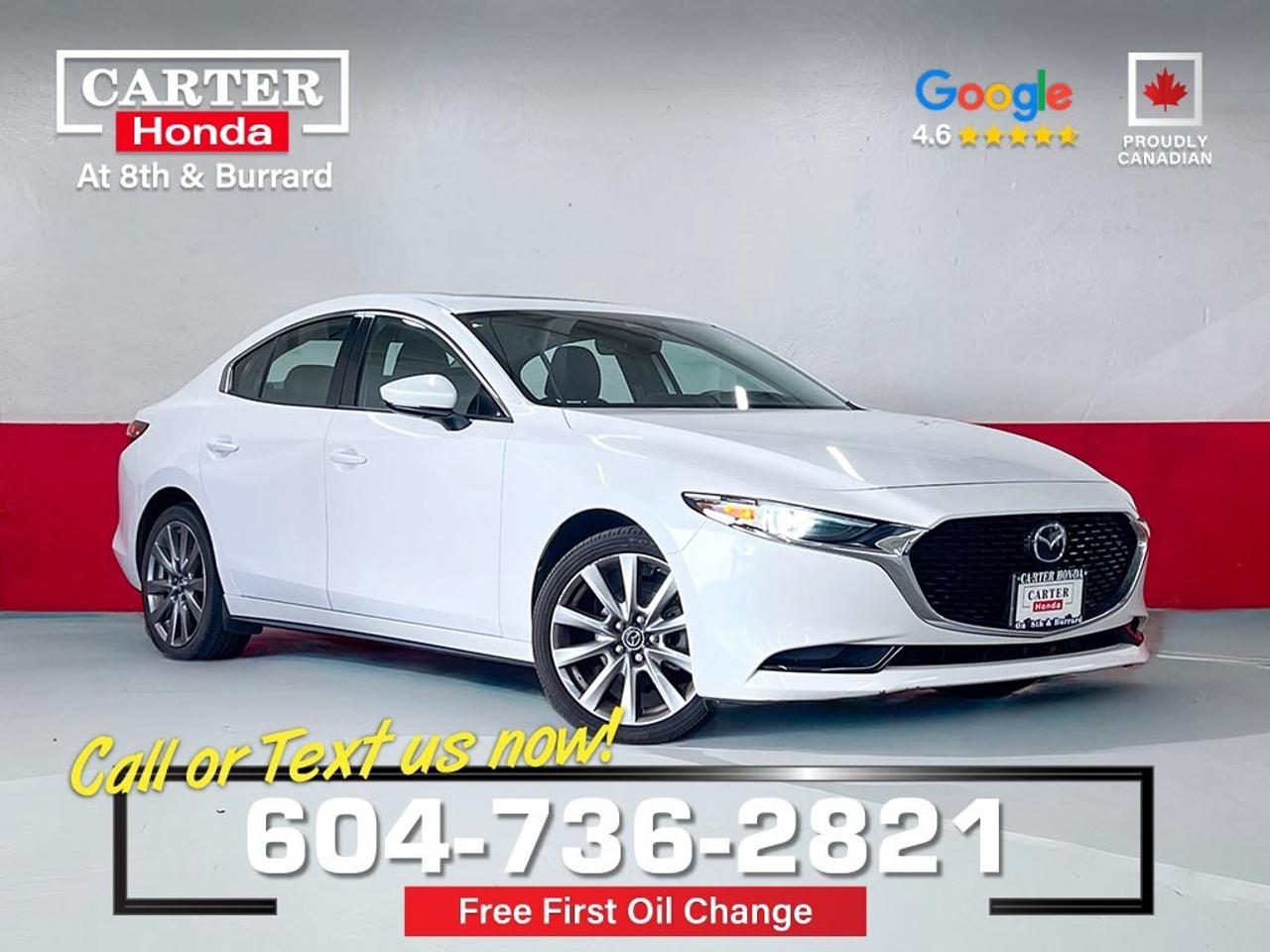 NO ACCIDENTS | LOCALLY DRIVEN

KEY FEATURES
SKYACTIV-G 2.5L 4-cylinder engine producing 186 horsepower and 186 lb-ft of torque, 8.8-inch Mazda Connect display, standard Apple CarPlay and Android Auto, and a premium 12-speaker Bose audio system, Head-up display (projected directly onto the windshield), dual-zone automatic climate control, heated front seats, and a heated, leather-wrapped steering wheel, 18-inch alloy wheels, a power glass sunroof, and signature LED headlights and taillights, adaptive cruise control (with Stop & Go), blind-spot monitoring, rear cross-traffic alert, lane-keep assist, smart city brake support, and driver attention alert.

Why Purchase Your Vehicle from Carter Honda?

- Your first oil change is on us
- Guaranteed 2 keys, full tank of gas, tire & rim protection for 1 year
- A truly customer-first vehicle buying experience
- Proudly exceeding customer expectations for over 50 years
- Honda Certified Used Vehicles: 7-Day or 1,000 km Exchange
- Used Vehicles (Non-Honda, Non-Certified): 5-Day or 500 km Exchange
- 4.6-star Google rating based on 3,200+ customer reviews
- Large selection of quality vehicles across popular makes and models
- CARFAX vehicle history reports available on most vehicles
- Rigorous 143-point vehicle inspection for added peace of mind
- Fast approvals with financing options for most credit situations
- We welcome trade-ins and offer competitive market value
- Multilingual staff available to assist in multiple languages

Were here to help you drive the vehicle you want, the vehicle you deserve!

QUESTIONS? GREAT! WEVE GOT ANSWERS!
CALL OR TEXT US NOW! (604) 736-2821
(Doc. Fee: $795.00 | Dealer Code: 1100)