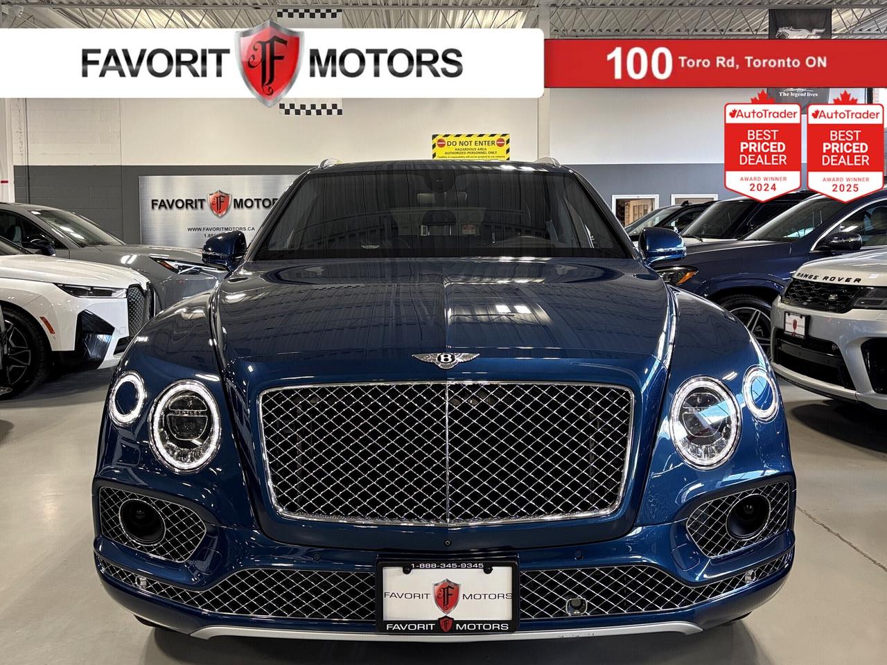 **MONTH-END SPECIAL!** - - > | NO LUXURY TAX | < - - FEATURING : NIGHT VISION, HEADS UP DISPLAY, PREMIUM WOOD TRIMS, MULTICOLOUR AMBIENT LIGHTING,  REAR PASSENGER REMOVABLE TOUCHSCREEN CONTROLLER, PANORAMIC ROOF, HEIGHT ADJUSTABLE SUSPENSION, DIGITAL GAUGE CLUSTER NAVIGATION DISPLAY, HIGHLY LOADED, EXTREMELY CLEAN! FINISHED IN BLUE ON MATCHING DARK BLUE INTERIOR, BENTLEY STITCHED LEATHER SEATS, HEATED SEATS, REAR HEATED SEATS, NAVIGATION SYSTEM, 360 BACKUP CAMERA, PARKING SENSORS, ADAPTIVE CRUISE CONTOROL, BENTLEY SAFEGUARD, BLIND SPOT ASSIST, LANE ASSIST, DISTANCE MONITOR, TRAFFIC ASSIST, RAIN SENSOR, AM, FM, SATELLITE, AUX, JUKEBOX, BLUETOOTH, BENTLEY ALLOYS, STEERING WHEEL CONTROLS, PREMIUM SOUND SYSTEM, POWER OPTIONS, POWER TRUNK, POWER FOLDING HEATED MIRRORS, MULTI DRIVE MODES, AND MUCH MORE!!!


**As per OMVIC regulations, this vehicle is not drivable, not certified and not e-tested. Certification is available for $899.** All our vehicles are in excellent condition and have been fully inspected by an in-house licensed mechanic.


The advertised price is a finance only price, if you wish to purchase the vehicle for cash additional $2,000 surcharge will apply. Applicable prices and special offers are subject to change with or without notice and shall be at the full discretion of Favorit Motors.
