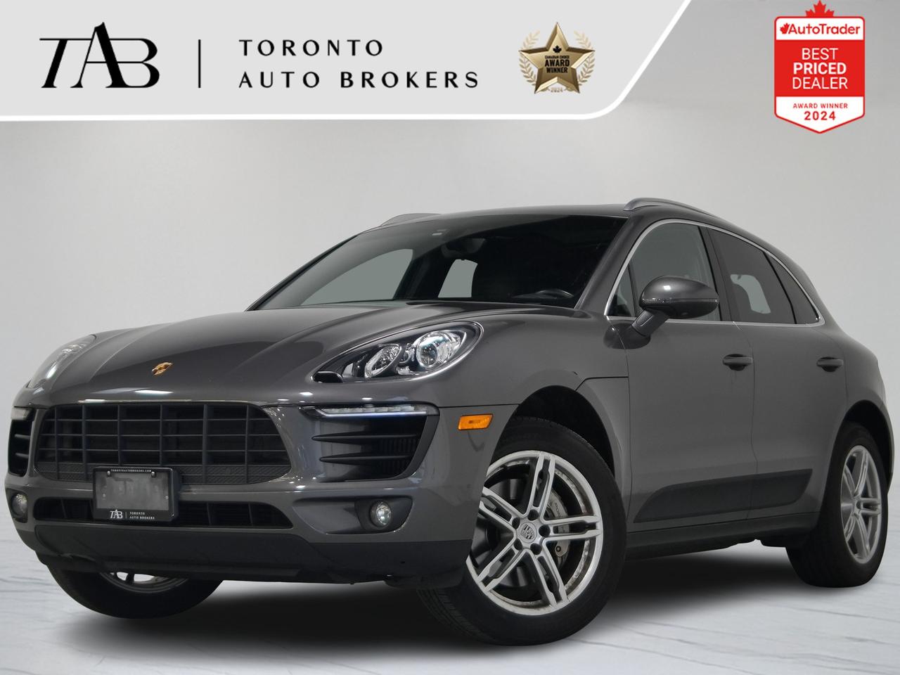 This 2015 Porsche Macan S is a local Ontario vehicle that blends Porsche performance DNA with everyday SUV practicality. Powered by a responsive twin-turbo V6 and paired with Porsches precision-tuned chassis, the Macan S delivers sharp handling, strong acceleration, and a driving experience that feels closer to a sports car than a compact SUV. Finished with a panoramic sunroof, it adds an open, airy feel to its refined and driver-focused interior, making it an ideal balance of performance, luxury, and usability.

Key Features:

3.0L Twin-Turbocharged V6 Engine
7-Speed PDK Dual-Clutch Automatic Transmission
Porsche Traction Management (AWD)
Panoramic Sunroof
Sport-Tuned Suspension
Leather Upholstery
Power Adjustable Front Seats
Dual-Zone Automatic Climate Control
Navigation System
Bluetooth Connectivity
Power Liftgate
Alloy Wheels

NOW OFFERING 3 MONTH DEFERRED FINANCING PAYMENTS ON APPROVED CREDIT. 

WE OFFER THE BEST FINANCE RATES, AND DONT CHARGE ANY FINANCING FEE

Looking for a top-rated pre-owned luxury car dealership in the GTA? Look no further than Toronto Auto Brokers (TAB)! Were proud to have won multiple awards, including the 2024 AutoTrader Best Priced Dealer, the 2026 Best in Business award, the 2025 CarGurus Award, the 2026 Top Choice Award, the 2026 Dealer Rater Consumer Satisfaction Award, the 2026 Canadian Choice Award, the 2026 Three Best Rated Dealer Award, and many more!

With 30 years of experience serving the Greater Toronto Area, TAB is a respected and trusted name in the pre-owned luxury car industry. Our 30,000 sq.Ft indoor showroom is home to a wide range of luxury vehicles from top brands like BMW, Mercedes-Benz, Audi, Porsche, Land Rover, Jaguar, Aston Martin, Bentley, Maserati, and more. And we dont just serve the GTA, were proud to offer our services to all cities in Canada, including Vancouver, Montreal, Calgary, Edmonton, Winnipeg, Saskatchewan, Halifax, and more.

At TAB, were committed to providing a no-pressure environment and honest work ethics. As a family-owned and operated business, we treat every customer like family and ensure that every interaction is a positive one. Come experience the TAB Lifestyle at its truest form, luxury car buying has never been more enjoyable and exciting!

We offer a variety of services to make your purchase experience as easy and stress-free as possible. From competitive and simple financing and leasing options to extended warranties, aftermarket services, and full history reports on every vehicle, we have everything you need to make an informed decision. We welcome every trade, even if youre just looking to sell your car without buying, and when it comes to financing or leasing, we offer same day approvals, with access to over 50 lenders, including all of the banks in Canada. Feel free to check out your own Equifax credit score without affecting your credit score, simply click on the Equifax tab above and see if you qualify.


Call us today or visit our website to learn more about our inventory and services. And remember, all prices exclude applicable taxes and licensing, and vehicles can be certified at an additional cost of $999.