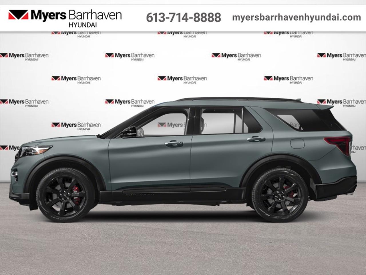 <b>Sport Suspension, Cooled Seats, Premium Audio, Leather Seats, Apple CarPlay, Android Auto, Navigation, 360 Camera, Power Liftgate, Adaptive Cruise Control, Forward Collision Alert, Tow Package, Climate Control, 4G WiFi, SiriusXM</b><br> <br>  Compare at $58695 - Our Price is just $56985! <br> <br>Treat your family to refined luxury and comfort in this capable 2024 Ford Explorer. This 2024 Ford Explorer is for sale today.<br> <br>This Ford Explorer is the ultimate lifestyle vehicle with plenty of style and space for all of your passengers and cargo. It has the hauling capabilities of a midsize SUV combined with strong off-road capabilities. Whether your next family adventure is to the grocery store or over a high mountain pass, the Ford Explorer was built to get you there with ease.<br> <br>This SUV has 30,708 km. Its Gray in colour and is completely accident free based on the <a href=https://vhr.carfax.ca/?id=U2Gxba3csL9K3VWH4JLF24lGYXjJimRe target=_blank>CARFAX Report</a>. It has an Automatic transmission and is powered by a 400HP 3.0L V6 Cylinder Engine. <br> <br> Our Explorers trim level is ST. With the ultimate mix of practicality and performance, this red-hot Explorer ST packs an uprated power unit and sport-tuned suspension, along with bespoke aluminum wheels, unique exterior styling accents, and sporty heated and ventilated leather bucket seats with ST badging and stitching. Other features also include an uprated towing package with a wiring harness and trailer sway control, smart device remote engine start, a power liftgate for cargo access, and an 8-inch infotainment screen powered by SYNC 3 and bundled with Apple CarPlay and Android Auto, navigation, SiriusXM satellite radio, and a sonorous 12-speaker Bang & Olufsen premium audio system. Road safety is assured, thanks to adaptive cruise control, blind spot detection, automatic emergency braking, evasion assist, rear collision mitigation, and a 360 aerial view camera system. Additional equipment includes LED lights with automatic high beams, 4G LTE mobile internet hotspot access, 3 12-volt DC and a 120-volt AC power outlets, proximity keyless entry with a keypad, and so much more.<br> To view the original window sticker for this vehicle view this <a href=http://www.windowsticker.forddirect.com/windowsticker.pdf?vin=1FM5K8GC3RGA09502 target=_blank>http://www.windowsticker.forddirect.com/windowsticker.pdf?vin=1FM5K8GC3RGA09502</a>. <br/><br> <br/>Buy this vehicle now for the lowest bi-weekly payment of <b>$361.70</b> with $5699 down for 84 months @ 6.99% APR O.A.C. ( Plus applicable taxes - & fees ). See dealer for details. <br><br>*LIFETIME ENGINE TRANSMISSION WARRANTY NOT AVAILABLE ON VEHICLES WITH KMS EXCEEDING 140,000KM, VEHICLES 8 YEARS & OLDER, OR HIGHLINE BRAND VEHICLE(eg. BMW, INFINITI. CADILLAC, LEXUS...) o~o