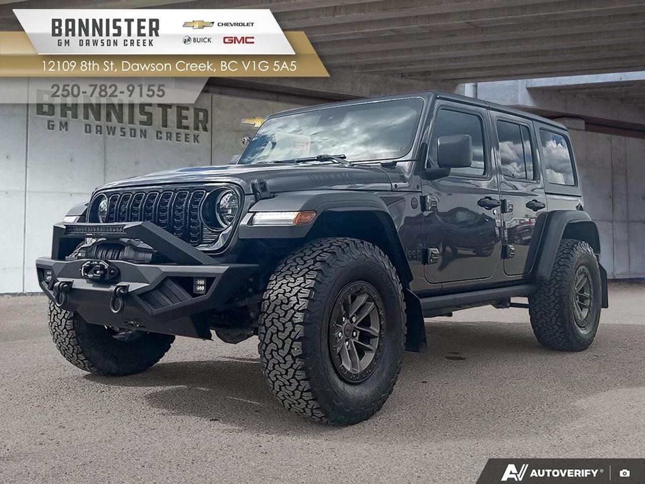 Used 2025 Jeep Wrangler Willys 4 Door 4x4 for sale in Dawson Creek, BC