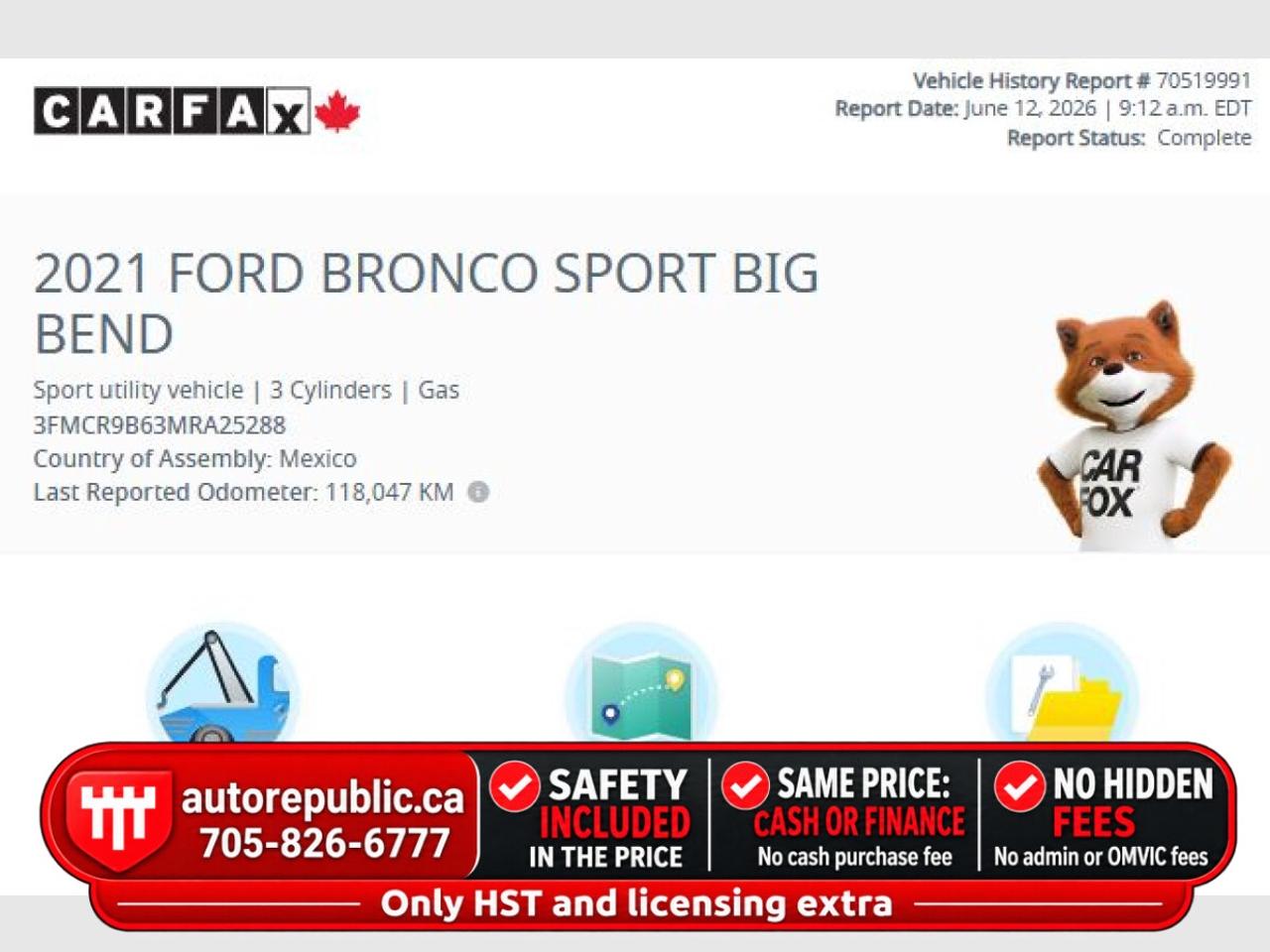 2021 Ford Bronco Sport Big Bend Safety Certified No Accidents Dealer Main Photo4