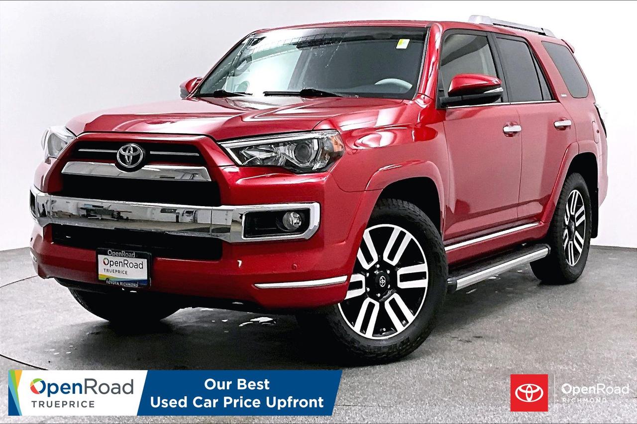 This 2020 Toyota 4Runner SR5 Limited represents the pinnacle of luxury and rugged capability in the 4Runner lineup. It seamlessly blends a powerful V6 engine and advanced 4WD performance with premium interior features like perforated leather upholstery, a refined audio system, and upgraded comfort amenities. Fully inspected, clean-title, and turn-key, this sophisticated yet durable SUV is ready for both your daily commute and weekend adventures&mdash;message today to schedule your private viewing! ___________________________________________________________________________________________________________________________________________ Buying a used car should be simple and stressfree  no guesswork, no negotiations  just the vehicles true price. Thats why were introducing OpenRoad TruePrice, a new way to buy used vehicles. One Price. TruePrice. Our best price upfront. At Openroad Toyota Richmond, we offer the best used car warranty in Metro Vancouver. Our used car warranty program includes 30 days or 2,000 kilometres Exchange Privilege, 90 Day Powertrain Coverage*, Mechanical & Safety Check of up to 210 Points and a clean title.    *90 Powertrain coverage will be offered at the discretion of management based on a case by case scenario.