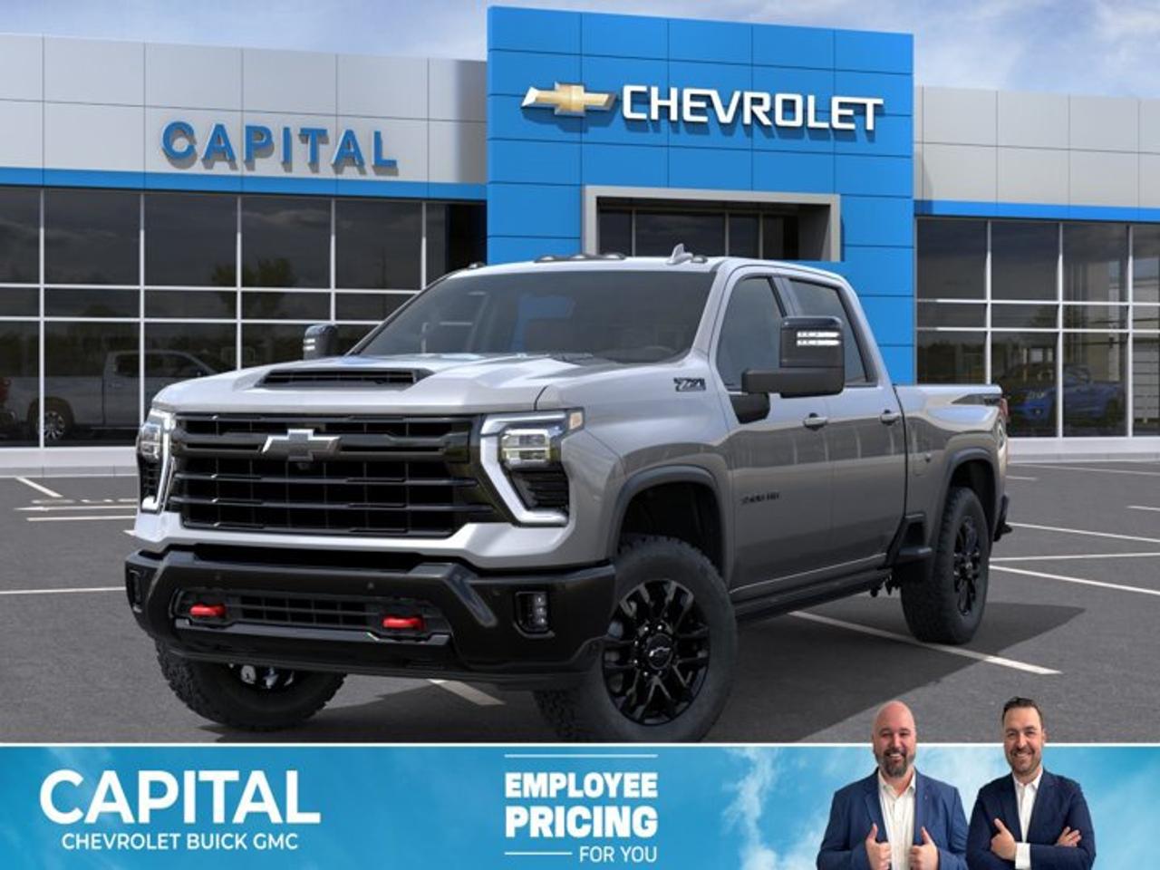 This Chevrolet Silverado 3500HD boasts a Turbocharged Diesel V8 6.6L/403 engine powering this Automatic transmission. ENGINE, DURAMAX 6.6L TURBO-DIESEL V8, B20-DIESEL COMPATIBLE (470 hp [350.5 kW] @ 2800 rpm, 975 lb-ft of torque [1322 Nm] @ 1600 rpm), Wireless phone projection for Apple CarPlay and Android Auto, Wipers, front rain-sensing.*This Chevrolet Silverado 3500HD Comes Equipped with These Options *Windows, power rear, express down, Window, power front, passenger express up/down, Window, power front, drivers express up/down, Wi-Fi Hotspot capable (Terms and limitations apply. See onstar.ca or dealer for details.), Wheels, 18 (45.7 cm) machined aluminum with Silver painted accents, 6-spoke (Requires single rear wheels.), Wheelhouse liners, rear (Not available with dual rear wheels.), USB Ports, rear, dual, charge-only, USB ports, 2, Charge/Data ports located on instrument panel, Transfer case, two-speed active electronic Autotrac with push button control, Trailer brake controller, integrated.* Visit Us Today *Test drive this must-see, must-drive, must-own beauty today at Capital Chevrolet Buick GMC Inc., 13103 Lake Fraser Drive SE, Calgary, AB T2J 3H5.