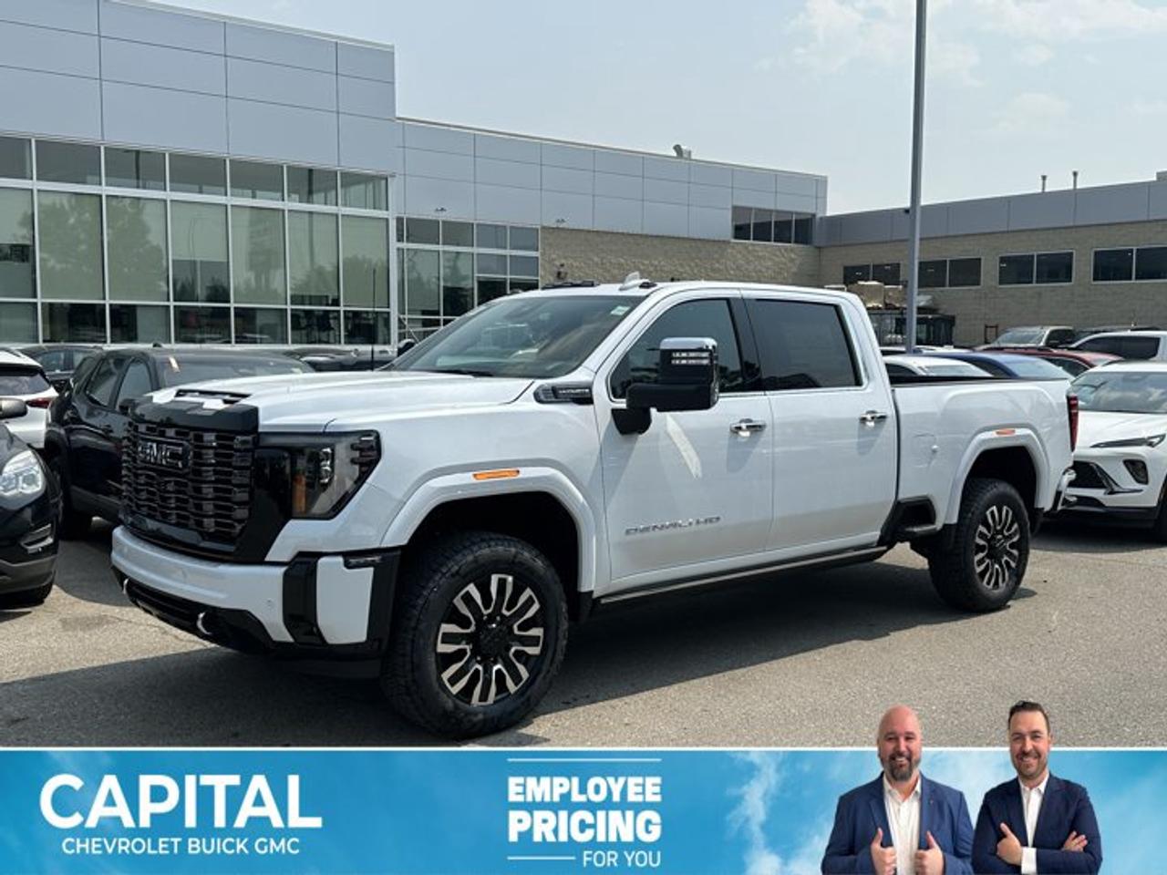 This GMC Sierra 3500HD boasts a Turbocharged Diesel V8 6.6L/ engine powering this Automatic transmission. ENGINE, DURAMAX 6.6L TURBO-DIESEL V8, B20-DIESEL COMPATIBLE (470 hp [350.5 kW] @ 2800 rpm, 975 lb-ft of torque [1322 Nm] @ 1600 rpm) (STD), Wireless phone projection for Apple CarPlay and Android Auto, Wireless Charging.*This GMC Sierra 3500HD Comes Equipped with These Options *Wipers, front rain-sensing, Winter Grille Cover, Windows, power rear, express down, Window, power, rear sliding with rear defogger, Window, power front, passenger express up/down, Window, power front, drivers express up/down, Wi-Fi Hotspot capable (Terms and limitations apply. See onstar.com or dealer for details.), Wheels, 20 (50.8 cm) Ultra-bright machined aluminum wheels with gloss black inserts with Black painted pockets (Requires single rear wheels.), Wheelhouse liners, rear (Not available with dual rear wheel models.), USB ports, 2, Charge/Data ports located inside centre console.* Visit Us Today *Treat yourself- stop by Capital Chevrolet Buick GMC Inc. located at 13103 Lake Fraser Drive SE, Calgary, AB T2J 3H5 to make this car yours today!
