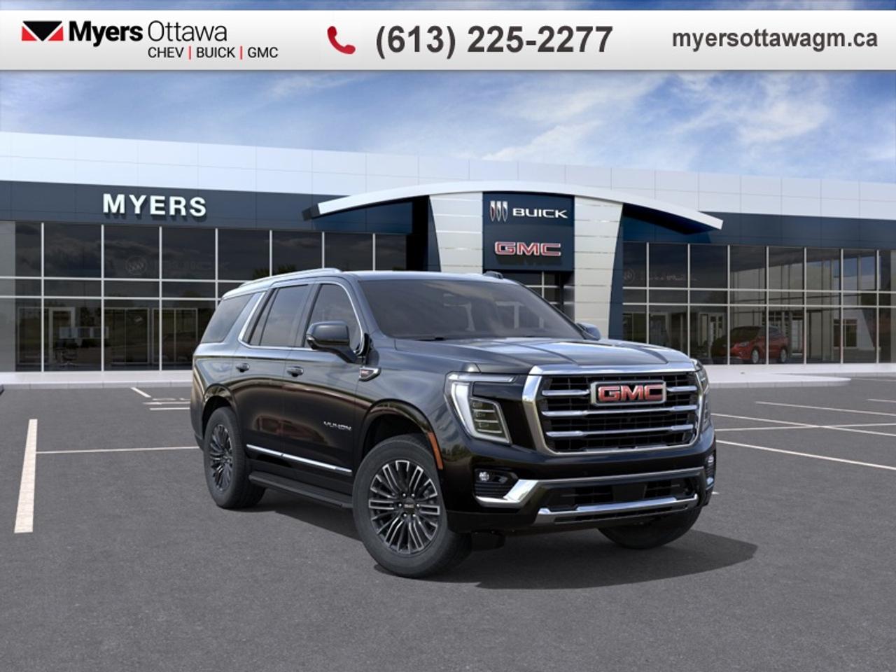 Truly an all-purpose vehicle, this GMC Yukon carries a ton of passengers and cargo with ease, and looks good doing it.<br> <br>This GMC Yukon is a traditional full-size SUV thats thoroughly modern. With its truck-based body-on-frame platform, its every bit as tough and capable as a full size pickup truck. The handsome exterior and well-appointed interior are what make this SUV a desirable family hauler. This GMC Yukon sits above the competition in tech, features and aesthetics while staying capable and comfortable enough to take the whole family and a camper along for the adventure.<br> <br>This Onyx Black SUV has an Automatic transmission and is powered by a 355HP 5.3L 8 Cylinder Engine. <br>This vehicles price also includes $2574 in additional equipment. <br> <br> Our Yukons trim level is Elevation. This well-equipped trim balances premium comfort and advanced technology for a sophisticated driving experience. A 16.8-inch Premium GMC Infotainment System with Google built-in, Bose 10-speaker Surround audio, wireless Apple CarPlay and Android Auto, 5G Wi-Fi hotspot capability, wireless phone charging, adaptive cruise control, and tri-zone automatic climate control create a connected and inviting cabin. Heated and ventilated power front seats, heated second-row outboard seats, power-folding third-row seating, keyless open with remote start, and a programmable power liftgate add convenience, while HD Surround Vision, Blind Zone Steering Assist, Enhanced Automatic Emergency Braking, and Lane Keep Assist provide advanced safety and confidence. This vehicle has been upgraded with the following features: 2nd Row Bucket Seats.<br><br> <br>To apply right now for financing use this link: <a href=https://creditonline.dealertrack.ca/Web/Default.aspx?Token=b35bf617-8dfe-4a3a-b6ae-b4e858efb71d&Lang=en target=_blank>https://creditonline.dealertrack.ca/Web/Default.aspx?Token=b35bf617-8dfe-4a3a-b6ae-b4e858efb71d&Lang=en</a><br> <br/><br><br> Come by and check out our fleet of 40+ used cars and trucks and 160+ new cars and trucks for sale in Ottawa.  o~o
