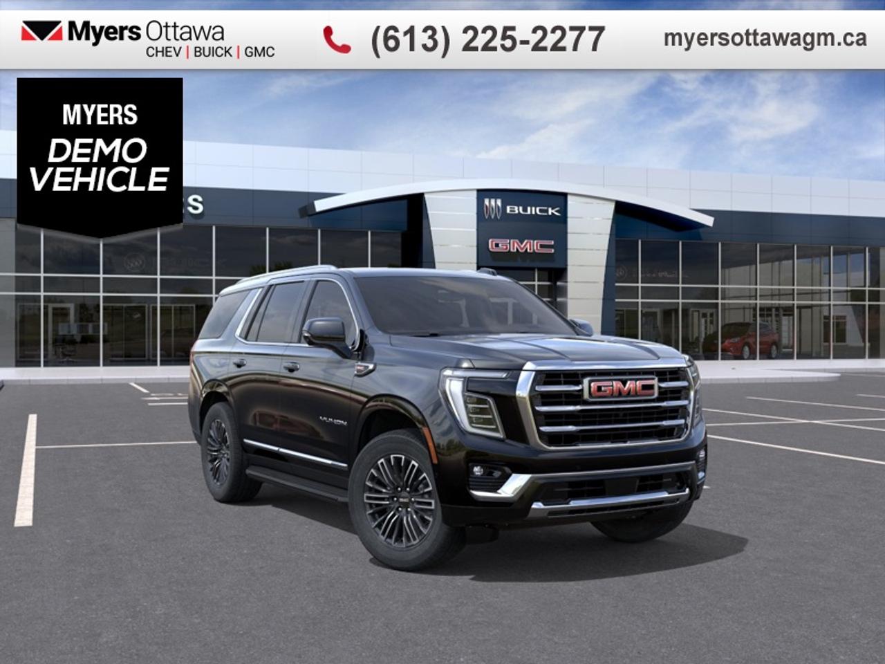 Truly an all-purpose vehicle, this GMC Yukon carries a ton of passengers and cargo with ease, and looks good doing it.<br> <br>This GMC Yukon is a traditional full-size SUV thats thoroughly modern. With its truck-based body-on-frame platform, its every bit as tough and capable as a full size pickup truck. The handsome exterior and well-appointed interior are what make this SUV a desirable family hauler. This GMC Yukon sits above the competition in tech, features and aesthetics while staying capable and comfortable enough to take the whole family and a camper along for the adventure.<br> <br>This Onyx Black SUV has an Automatic transmission and is powered by a 355HP 5.3L 8 Cylinder Engine. <br> <br> Our Yukons trim level is Elevation. This well-equipped trim balances premium comfort and advanced technology for a sophisticated driving experience. A 16.8-inch Premium GMC Infotainment System with Google built-in, Bose 10-speaker Surround audio, wireless Apple CarPlay and Android Auto, 5G Wi-Fi hotspot capability, wireless phone charging, adaptive cruise control, and tri-zone automatic climate control create a connected and inviting cabin. Heated and ventilated power front seats, heated second-row outboard seats, power-folding third-row seating, keyless open with remote start, and a programmable power liftgate add convenience, while HD Surround Vision, Blind Zone Steering Assist, Enhanced Automatic Emergency Braking, and Lane Keep Assist provide advanced safety and confidence. This vehicle has been upgraded with the following features: 2nd Row Bucket Seats.<br><br> <br>To apply right now for financing use this link: <a href=https://creditonline.dealertrack.ca/Web/Default.aspx?Token=b35bf617-8dfe-4a3a-b6ae-b4e858efb71d&Lang=en target=_blank>https://creditonline.dealertrack.ca/Web/Default.aspx?Token=b35bf617-8dfe-4a3a-b6ae-b4e858efb71d&Lang=en</a><br> <br/><br><br> Come by and check out our fleet of 40+ used cars and trucks and 170+ new cars and trucks for sale in Ottawa.  o~o