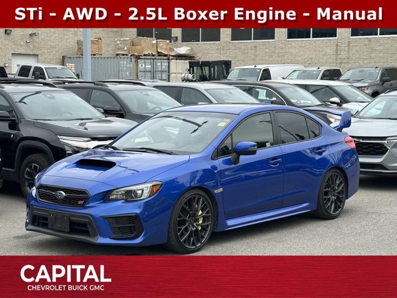 Recent Arrival!Ask for the Internet Department for more information or book your test drive today! Call 403-256-4960 for fast answers at your fingertips! Disclaimer: All prices are plus taxes. See dealer for details. AMVIC Licensed Dealer # B2020028.2020 WRX 6-Speed Manual AWD WRX STi, 2.5L Boxer H4 DOHC 16V, AWD, Black Leather, 6 Speakers, Air Conditioning, Exterior Parking Camera Rear, Front Bucket Seats, Heated front seats, Power moonroof, Wheels: 19 x 8.5 Aluminum Machined Alloy.