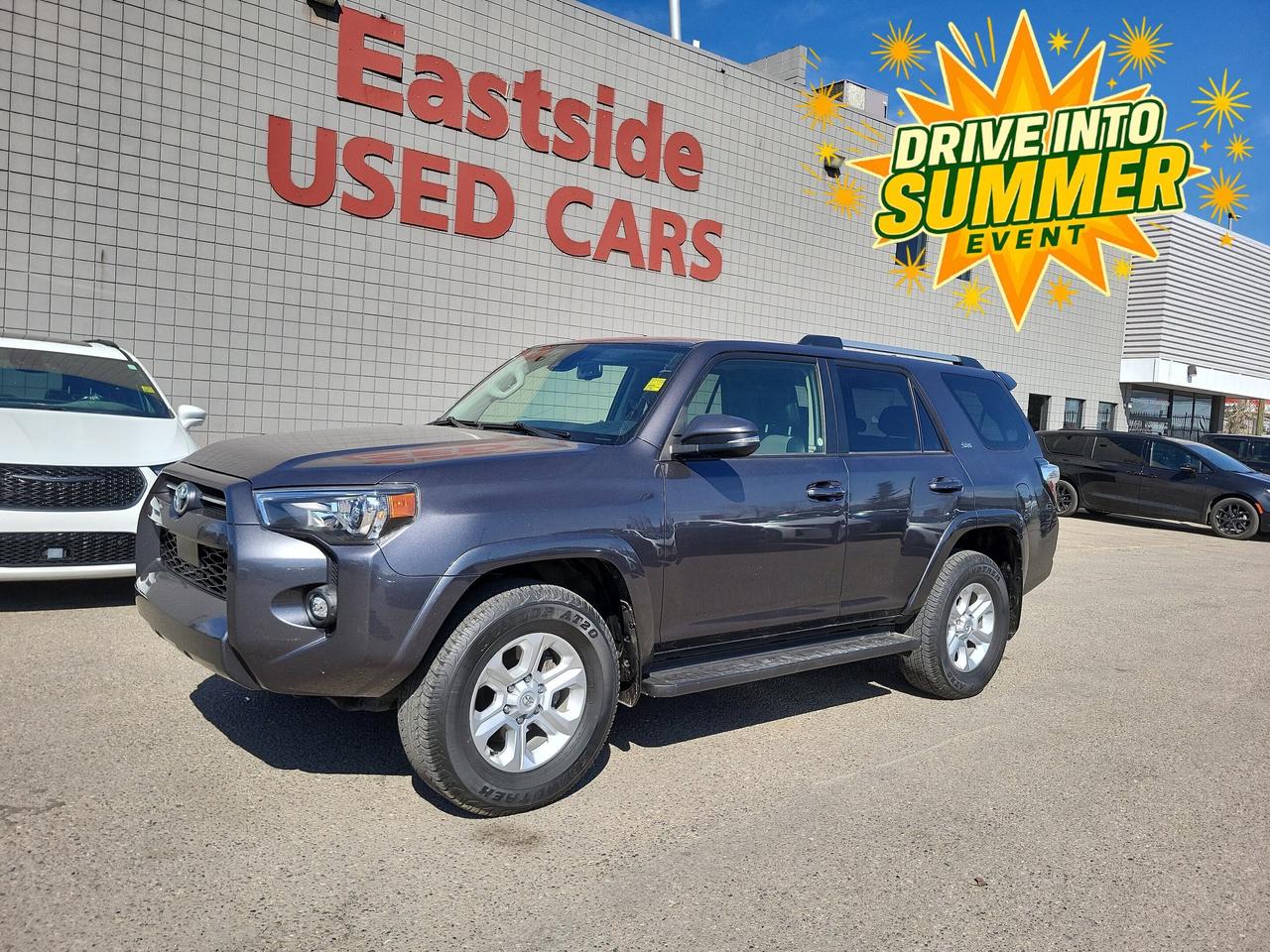 This previously enjoyed 2023 Toyota 4Runner is part of Toyotas 4WD Sport Utility Vehicles segment and a very nice ride! It has a 6 cylinder engine and&nbspAutomatic transmission. This&nbsp4Runner came into our Pre-Owned inventory with  61564 kilometers and in good condition. The color is a nice Gray and aside from the wear and tear of a previously enjoyed vehicle, it is a very nice 4Runner!!

 Dont forget to explore the options tab for more details. If youre satisfied with what youve learned thus far, kindly fill out one of the forms on this page. One of our proficient and extensively trained sales representatives will provide you with a product demonstration, a personalized video walk-through, and of course, details on pricing and financing options.  

  We know we are not the only Pre-Owned dealer in Calgary, but we pride ourselves on being one of the busiest in town. With over 150 units in our Pre-Owned inventory and being one of Canadas TOP 5 Dodge Chrysler Jeep Ram dealers, we are confident that we have exactly what you are looking for! 

   Thank you for considering purchasing this  2023 Toyota 4RunnerAt Eastside Dodge, we are thrilled to offer you an exceptional experience. We pledge to ensure that it surpasses all your expectations and becomes one of your finest experiences.