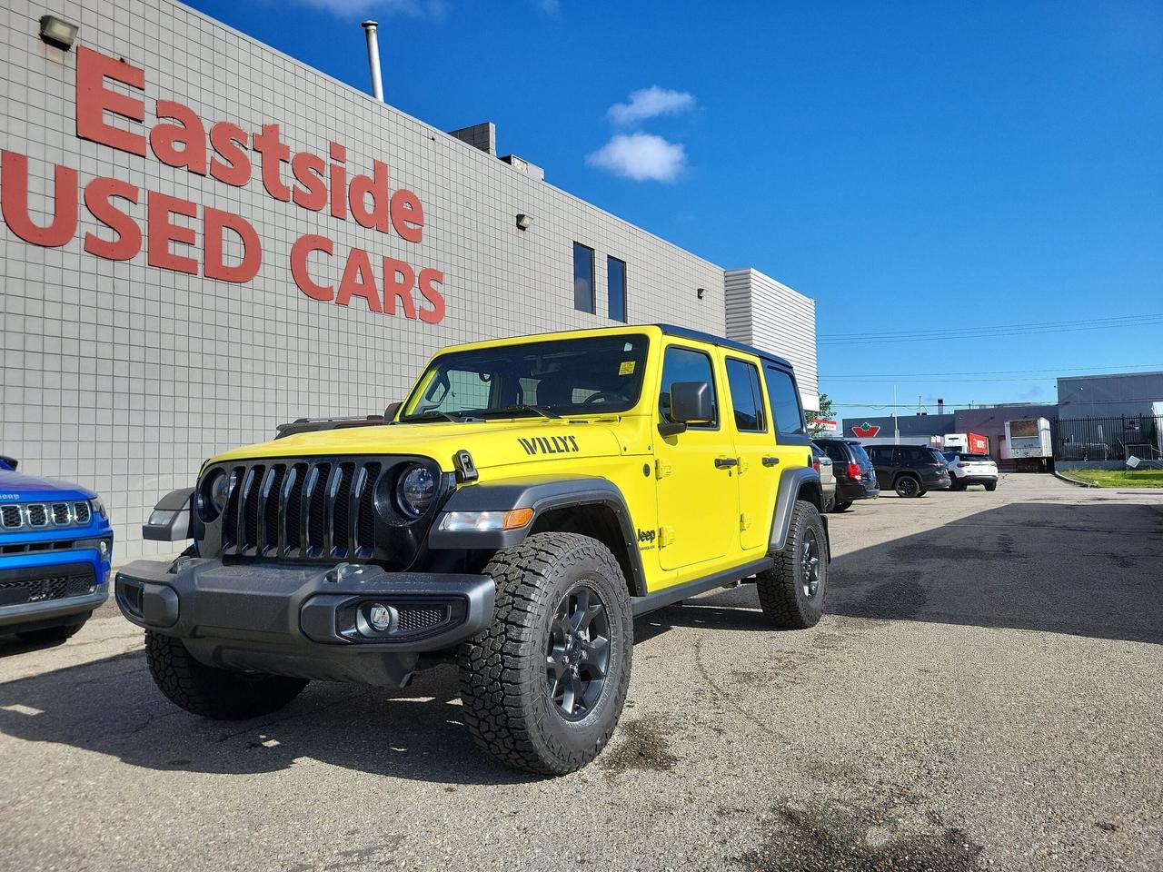 This new  2023 Jeep Wrangler is part of Jeeps 4WD Sport Utility Vehicles segment and is one of our top sellers. The engine is a 2.0 L I4 and is sure to get you from point A to B with little effort. The ride quality is superb and the equipment that comes with it is sure to impress!  

  Make sure to review the tabs labeled options and specs located above for extra details. If you find the information thus far appealing, kindly fill out one of the forms on this page, and a member of our team comprising skilled and knowledgeable salespeople will provide you with a product demonstration, including a customized video walk-through, and assist you with pricing and financing options. 

  

   Thank you for considering to purchase this Used 2023 Jeep Wranglerfrom Eastside Dodge and we look forward to making your next vehicle purchase one of the best experiences youve ever had!  

Below are the detailed specifications for the entry-level version of this vehicle. This vehicle may be equipped differently than specified. Please contact us for more details!