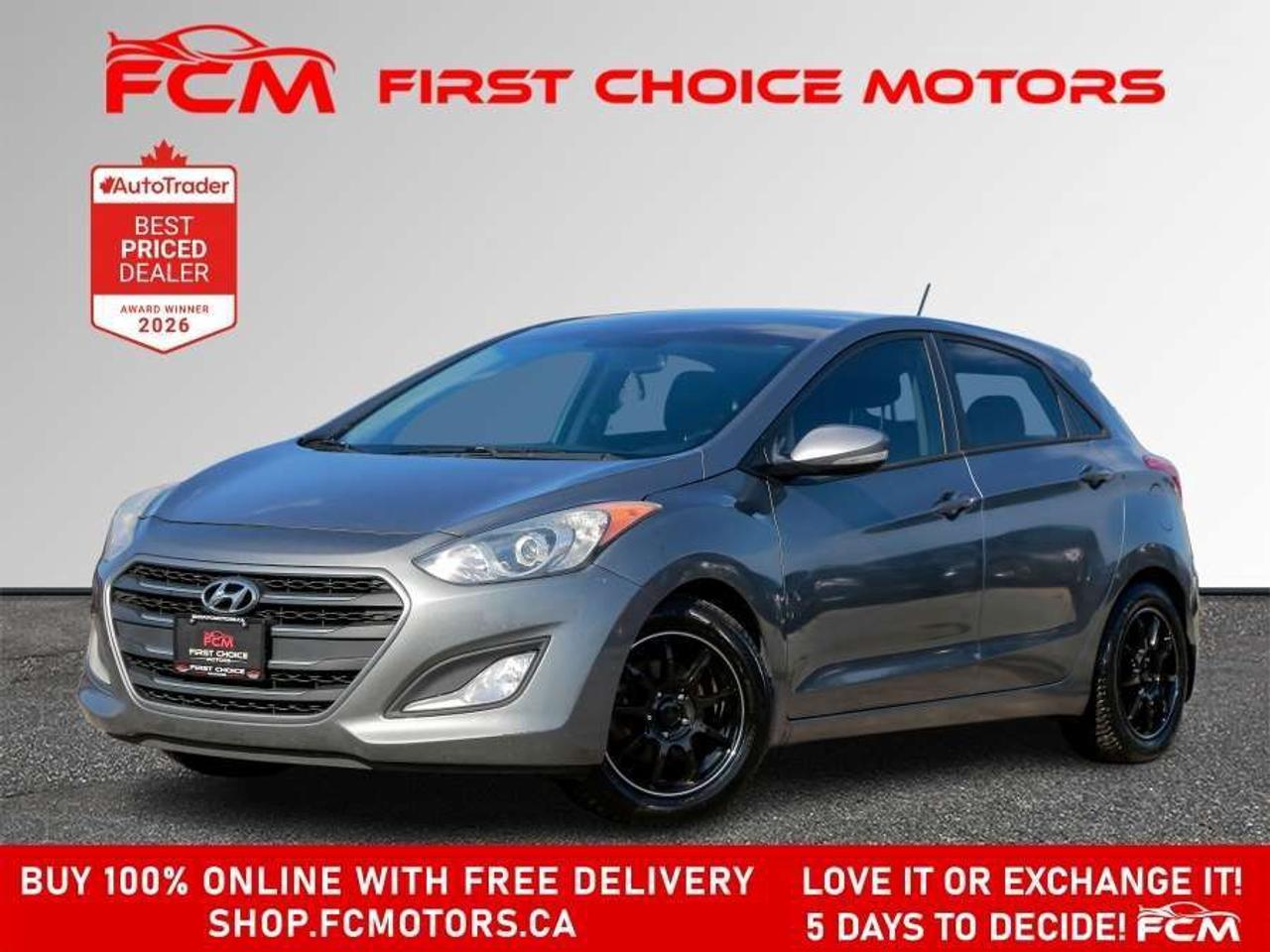 ** ** SPECIAL LIMITED TIME OFFER ** ** PURCHASE ANY VEHICLE THIS WEEK AND RECEIVE 4 BRAND-NEW ALL-SEASON TIRES AT NO ADDITIONAL COST!!! DONT MISS THIS EXCLUSIVE CHANCE TO UPGRADE YOUR RIDE AND STAY PREPARED FOR ANY WEATHER!!!       EXCITING NEWS FROM FIRST CHOICE MOTORS! Our brand-new online showroom is now open to the public, bringing the ultimate car shopping experience right to your fingertips! Enjoy a 100% online car shopping experience, with over 500 certified vehicles in stock, comprehensive protection plans, and thousands of new auto parts & accessories available! Plus, for a limited time, were offering FREE deliveries across Ontario on all vehicle purchases! Dont miss outvisit Shop.fcmotors.ca to find and upgrade your perfect vehicle today!      Welcome to First Choice Motors, the largest car dealership in Toronto of pre-owned cars, SUVs, and vans priced between $5000-$15,000. With an impressive inventory of over 300 vehicles in stock, we are dedicated to providing our customers with a vast selection of affordable and reliable options.       Were thrilled to offer a used 2016 Hyundai Elantra GT GLS, grey color with 188,000km (STK#10079) This vehicle was $8490 NOW ON SALE FOR $7990. It is equipped with the following features:   - Automatic Transmission   - Hatchback   - Sunroof   - Heated seats   - Navigation   - Bluetooth   - Reverse camera   - Alloy wheels   - Power windows   - Power locks   - Power mirrors   - Air Conditioning      At First Choice Motors, we believe in providing quality vehicles that our customers can depend on. All our vehicles come with a 36-day guarantee on all safety related items. We also offer additional warranty options up to 5 years for our customers who want extra peace of mind.      Furthermore, all our vehicles are sold fully certified with brand new brakes rotors and pads, a fresh oil change, and brand new set of all-season tires installed & balanced. You can be confident that this car is in excellent condition and ready to hit the road.      At First Choice Motors, we believe that everyone deserves a chance to own a reliable and affordable vehicle. Thats why we offer financing options with low interest rates starting at 7.9% O.A.C. Were proud to approve all customers, including those with bad credit, no credit, students, and even 9 socials. Our finance team is dedicated to finding the best financing option for you and making the car buying process as smooth and stress-free as possible.      Our dealership is open 7 days a week to provide you with the best customer service possible. We carry the largest selection of used vehicles for sale under $9990 in all of Ontario. We stock over 300 cars, mostly Hyundai, Chevrolet, Mazda, Honda, Volkswagen, Toyota, Ford, Dodge, Kia, Mitsubishi, Acura, Lexus, and more. With our ongoing sale, you can find your dream car at a price you can afford. Come visit us today and experience why we are the best choice for your next used car purchase!      All prices include $22.00 OMVIC Fee.  Excludes, license plates, ownership registration and ONTARIO HST (13%)   *No Credit Card payments can be accepted for Vehicle Purchases*    *No Credit Card payments can be accepted for Vehicle Purchases*