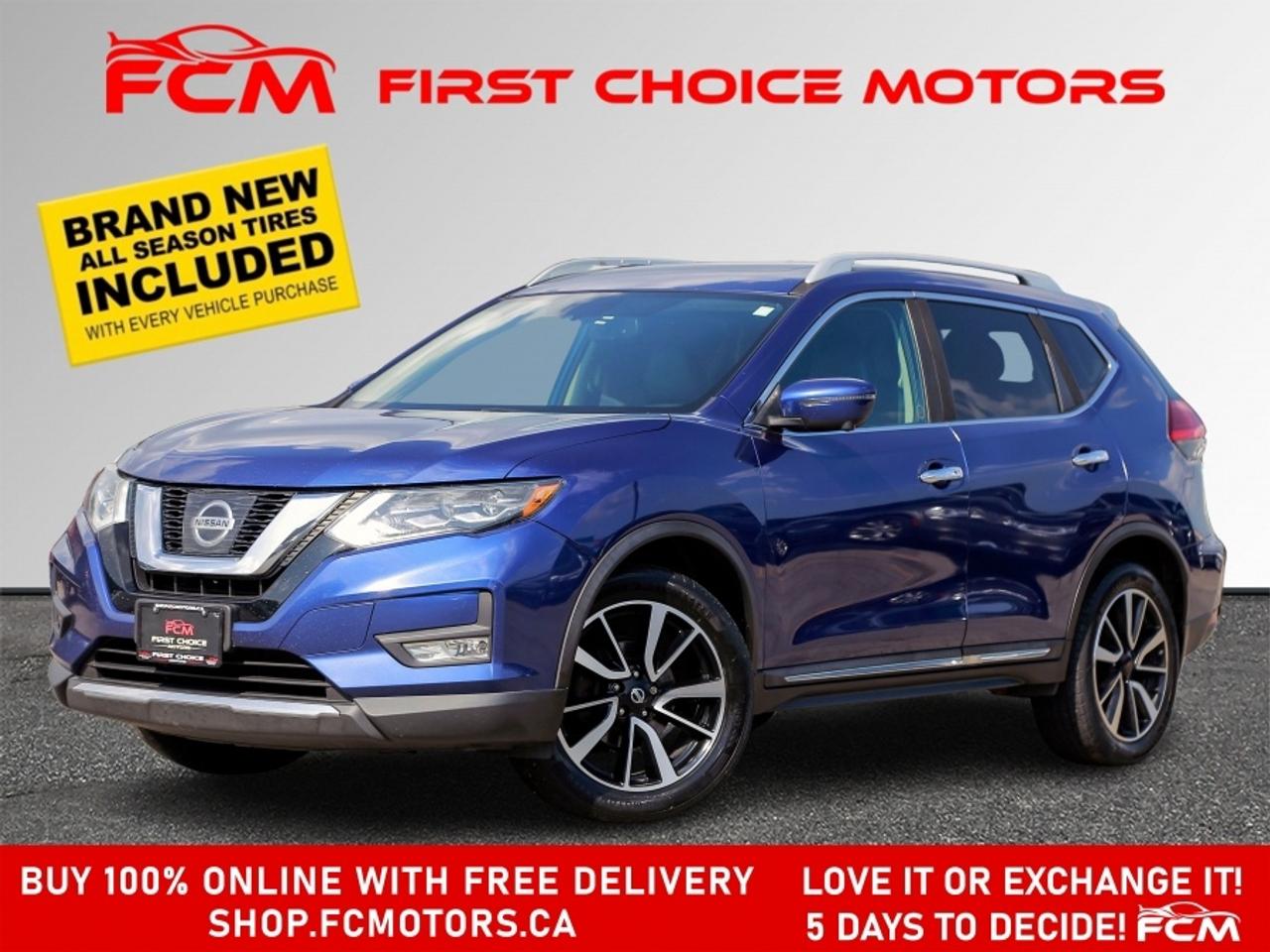 ** ** SPECIAL LIMITED TIME OFFER ** ** PURCHASE ANY VEHICLE THIS WEEK AND RECEIVE 4 BRAND-NEW ALL-SEASON TIRES AT NO ADDITIONAL COST!!! DONT MISS THIS EXCLUSIVE CHANCE TO UPGRADE YOUR RIDE AND STAY PREPARED FOR ANY WEATHER!!!       EXCITING NEWS FROM FIRST CHOICE MOTORS! Our brand-new online showroom is now open to the public, bringing the ultimate car shopping experience right to your fingertips! Enjoy a 100% online car shopping experience, with over 500 certified vehicles in stock, comprehensive protection plans, and thousands of new auto parts & accessories available! Plus, for a limited time, were offering FREE deliveries across Ontario on all vehicle purchases! Dont miss outvisit Shop.fcmotors.ca to find and upgrade your perfect vehicle today!      Welcome to First Choice Motors, the largest car dealership in Toronto of pre-owned cars, SUVs, and vans priced between $5000-$15,000. With an impressive inventory of over 300 vehicles in stock, we are dedicated to providing our customers with a vast selection of affordable and reliable options.       Were thrilled to offer a used 2017 Nissan Rogue SL PLATINUM, blue color with 191,000km (STK#10080) This vehicle was $12990 NOW ON SALE FOR $11990. It is equipped with the following features:   - Automatic Transmission   - Leather Seats   - Sunroof   - Heated seats   - Navigation   - All wheel drive   - Bluetooth   - Reverse camera   - Alloy wheels   - Power windows   - Power locks   - Power mirrors   - Air Conditioning      At First Choice Motors, we believe in providing quality vehicles that our customers can depend on. All our vehicles come with a 36-day guarantee on all safety related items. We also offer additional warranty options up to 5 years for our customers who want extra peace of mind.      Furthermore, all our vehicles are sold fully certified with brand new brakes rotors and pads, a fresh oil change, and brand new set of all-season tires installed & balanced. You can be confident that this car is in excellent condition and ready to hit the road.      At First Choice Motors, we believe that everyone deserves a chance to own a reliable and affordable vehicle. Thats why we offer financing options with low interest rates starting at 7.9% O.A.C. Were proud to approve all customers, including those with bad credit, no credit, students, and even 9 socials. Our finance team is dedicated to finding the best financing option for you and making the car buying process as smooth and stress-free as possible.      Our dealership is open 7 days a week to provide you with the best customer service possible. We carry the largest selection of used vehicles for sale under $9990 in all of Ontario. We stock over 300 cars, mostly Hyundai, Chevrolet, Mazda, Honda, Volkswagen, Toyota, Ford, Dodge, Kia, Mitsubishi, Acura, Lexus, and more. With our ongoing sale, you can find your dream car at a price you can afford. Come visit us today and experience why we are the best choice for your next used car purchase!      All prices include $22.00 OMVIC Fee.  Excludes, license plates, ownership registration and ONTARIO HST (13%)   *No Credit Card payments can be accepted for Vehicle Purchases*    *No Credit Card payments can be accepted for Vehicle Purchases*