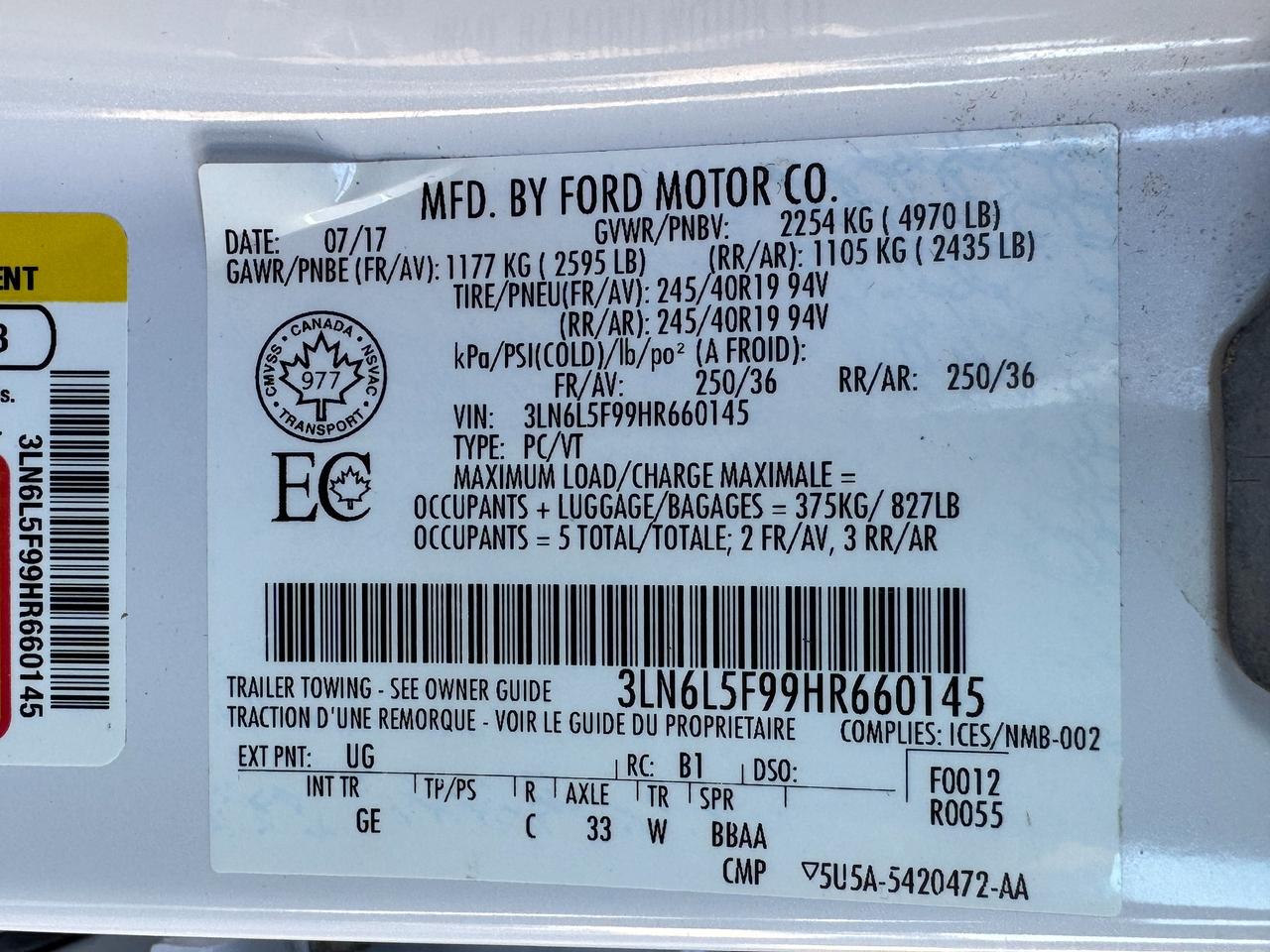 2017 Lincoln MKZ Reserve AWD+Pano Roof+Adaptive Cruise+COOLED Seats Photo