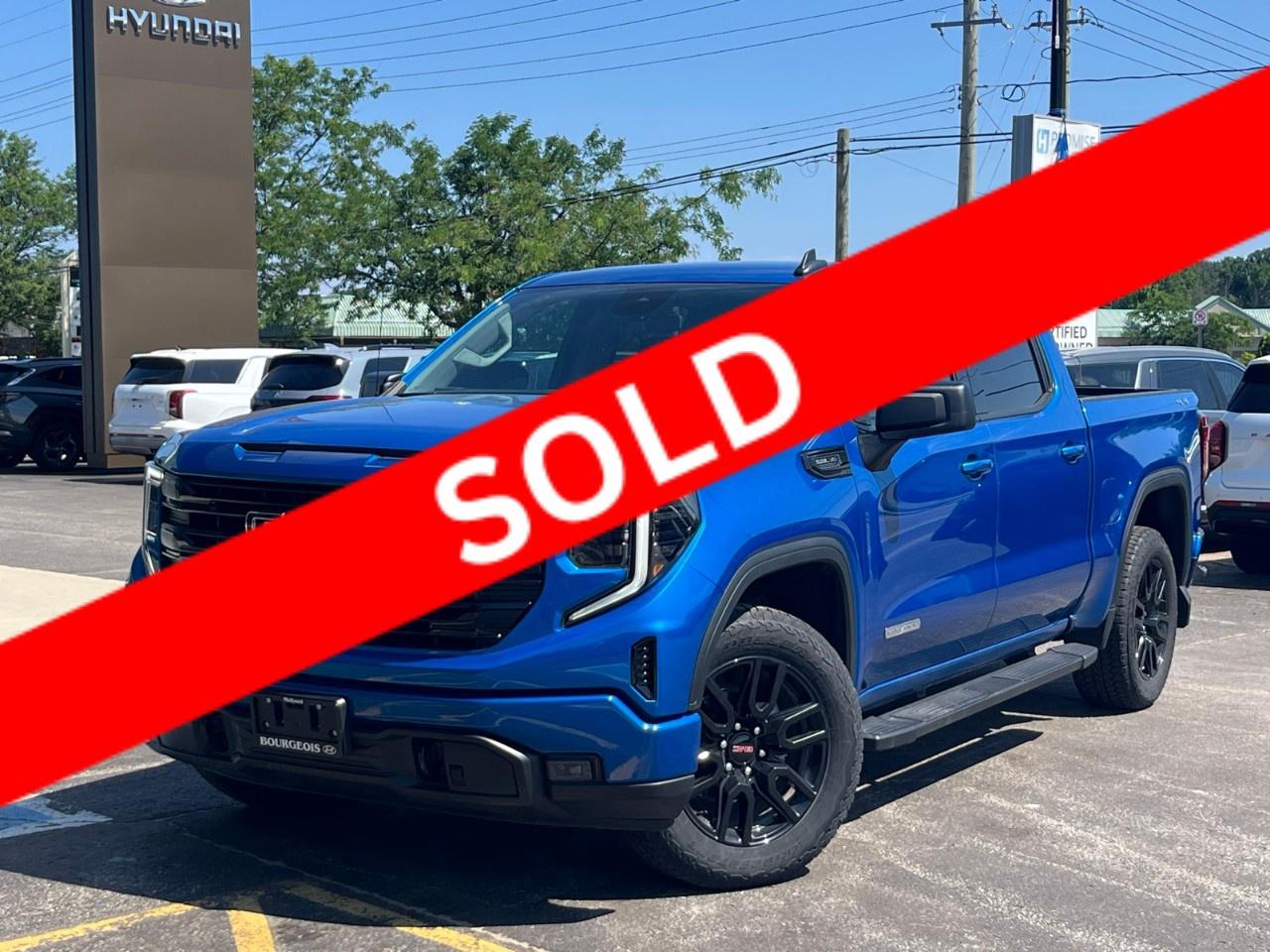 <p>Experience the powerful and stylish 2024 GMC Sierra 1500 Elevation Crew Cab Short Box, which comes in an eye-catching blue exterior and boasts a robust 4x4 drivetrain. This truck is designed to handle any terrain with confidence and ease, making it the ideal companion for both work and leisure.</p><p>The Sierra 1500 Elevation stands out with its commanding presence and thoughtful styling. The spacious interior is adorned with a sophisticated black finish, ensuring comfort with details such as heated front seats, a heated steering wheel, and heated mirrors. The inclusion of the Elevation Preferred Equipment Group means you'll enjoy an array of features tailored to enhance your driving experience.</p><p>Stay connected and safe with the latest technology, including a backup camera, Bluetooth connectivity, and a navigation system. Benefit from smart device integration and a Wi-Fi hotspot, ensuring you and your passengers remain connected on the go. Advanced safety features, such as lane assist, offer added peace of mind on every journey.</p><p>Whether you are a professional in need of a reliable work vehicle or someone who appreciates the capability and style of a well-equipped truck, the 2024 GMC Sierra 1500 Elevation is the perfect choice. Reach out to Bourgeois Midland Hyundai today to learn more about how you can make this exceptional vehicle yours.</p> <p><strong>Why Choose the Bourgeois Auto Group?</strong></p><p>For 80 years, Bourgeois Auto Group has been delivering exceptional automotive experiences. Our factor trained teams work to ensure you receive the shopping experience you deserve; whether you're looking for a new or new-to-you vehicle.</p><p>Shop 24/7 with our online showroom and chat service, ensuring convenience every step of the way. No hidden fees, full disclosure, and every pre-owned vehicle comes with a Carfax® report for peace of mind.</p><p>We offer a wide selection of pre-owned vehicles, all competitively priced using real-time market data. Get the best deal on your purchase and trade-in with our free Live Market Analysis report.</p><p>Looking to sell your car? We buy any make or modelno purchase required. Our simple to use online trade valuation tool will provide you with a clear, transparent selling experience whether you buy our car or not.</p><p>Backed by hundreds dedicated employees across 4 convenient locations, were here to meet all your automotive needs. Visit us in Midland or Parry Sound and explore our inventory or schedule your next service today.</p> <p><strong>Financing Your Next Vehicle with Bourgeois Midland Hyundai:</strong></p><p>At Bourgeois Midland Hyundai, we make financing your next vehicle simple and stress-free! Our team works with trusted lenders to find flexible options tailored to your budget. Drive away with confidenceapply today!</p><p>Take advantage of our online pre-qualification tool, backed by Equifax and TD Bank to find the payment that works for you. Simply <a href=https://www.bourgeoishyundai.com/pre-qualify-for-financing/ rel=nofollow><strong>CLICK HERE</strong></a> to use our secure online credit tool with no impact to your credit. </p>
