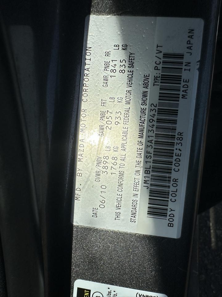 2010 Mazda MAZDA3 AS IS SPECIAL, GX, MANUAL, RUNS DRIVES WELL Photo