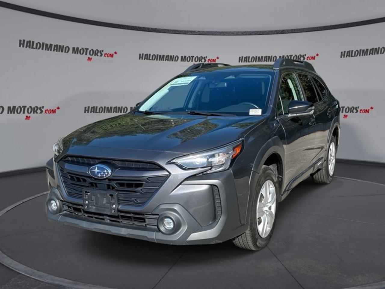// ACCIDENT FREE!! //<br /><br />This 2023 Subaru Outback Convenience is a smart choice for drivers who want comfort, confidence, and everyday utility in one well-rounded SUV. Finished in Grey with a Black interior, this used Subaru offers a smooth CVT, a fuel-friendly 2.5-litre gas engine, and the added appeal of a heated steering wheel.<br /><br />With 131,419 km, this 2023 Subaru Outback Convenience shows the durability and practical design that have made this model a favourite across Canada. Four doors, a roomy cabin, and a versatile cargo area make it easy to handle family travel, commuting, and weekend plans from Cayuga and beyond.<br /><br />FEATURES OF THE Outback Convenience | No Accidents | Heated Steering<br /><br />   Heated steering wheel for cold mornings<br />   Heated front seats add winter comfort<br />   Apple CarPlay and Android Auto included<br />   Adaptive cruise control supports highway driving<br /><br />ADVANCED SAFETY FEATURES<br /><br />   Backup camera helps with reversing confidence<br />   Lane departure warning adds extra awareness<br />   Anti-Lock Braking System supports controlled stops<br />   Side impact airbags enhance occupant protection<br /><br />PERFORMANCE AND EFFICIENCY<br /><br />   2.5-litre gas engine balances power efficiently<br />   Continuously Variable Transmission delivers smooth response<br />   Dual shift mode adds driving flexibility<br />   Limited slip differential aids traction control<br /><br />COMFORT AND CONVENIENCE<br /><br />   Heated steering wheel improves winter driving comfort<br />   Automatic climate control keeps cabin comfortable<br />   Drivers power seat supports easy adjustment<br />   Driver lumbar support helps reduce fatigue<br /><br />TECHNONOLGY AND CONNECTIVITY<br /><br />   Apple CarPlay keeps apps within reach<br />   Android Auto adds simple smartphone integration<br />   Bluetooth integration supports hands-free communication<br />   Steering wheel audio controls simplify access<br /><br />CARGO SPACE<br /><br />   Rear trunk access makes loading easier<br />   Cargo cover helps keep items concealed<br />   Roof luggage rack expands carrying options<br />   Four-door design improves passenger and cargo access<br /><br />AWARDS & RECOGNITIONS<br /><br />   Top Safety Pick Plus, Insurance Institute for Highway Safety, 2023<br />   Best Family Wagon, AutoTrader Canada Awards, 2023<br /><br />WHAT OTHER OWNERS LIKE<br /><br />   Comfortable ride quality on long trips<br />   Easy-to-use infotainment and smartphone connectivity<br />   Strong cargo versatility for daily needs<br />   Winter-friendly comfort with heated features<br /><br />This 2023 Subaru Outback Convenience feels ready for real Canadian driving. Automatic headlights, LED headlamps, fog lights, heated mirrors, and turn signal mirrors help support clear visibility in changing weather. Stability control, child safety locks, head side airbags, and a passenger airbag sensor add useful peace of mind.<br /><br />Inside, this 2023 Subaru Outback Convenience keeps daily driving simple and comfortable. Front air conditioning, power windows, power steering, cruise control, tinted windows, vanity mirrors, and automatic door locks all help create an easy ownership experience. The leather steering wheel and ambient lighting package add a refined touch to the cabin.<br /><br />The Grey exterior of this 2023 Subaru Outback Convenience pairs well with its practical design. Steel wheels, a rear spoiler, and a roof luggage rack give it a capable look without overdoing it. This is an SUV built for real life, with the flexibility, comfort, and trusted Subaru character many drivers want.<br /><br />If you are shopping at Haldimand Motors Ltd. in Cayuga for an accident-free SUV with strong value, useful technology, and comfort features that matter in Canada, this Subaru deserves a close look. It delivers the everyday usefulness and confidence that make the Outback such a popular choice.<br /><br />This 2023 Subaru Outback Convenience | No Accidents | Heated Steerings VIN is: 4S4BTDAC2P3116921 .<br /><br />WHY CHOOSE US? <br /><br />Honest & Transparent Buying Experience: Weve been a trusted name in business since 1984.<br /><br />STRAIGHTFORWARD PRICING:<br />Our Advertised Price Includes:<br />>>Safety Certification (No separate fee!)<br />>>30-Day 100% Mechanical Warranty<br />>>FREE Carfax History Report.<br />>>No upcharge for paying cash.<br />(Prices Exclude HST and Licensing Fees only.)<br /><br />>>Browse 300+ vehicles all in ONE LOCATION<br /><br />EASY FINANCING: Great rates & open loans<br /><br />WE BUY CARS: Get Top Dollar for your trade-in, or sell us your vehicle for CASH! Even if you dont buy from us!<br /><br />STOP BY TODAY<br />Treat yourself - stop by Haldimand Motors Ltd. located at 42 Talbot St E, Cayuga, ON N0A 1E0 to make this car yours today!<br /><br />https://www.haldimandmotors.com/used/stock-460867.html