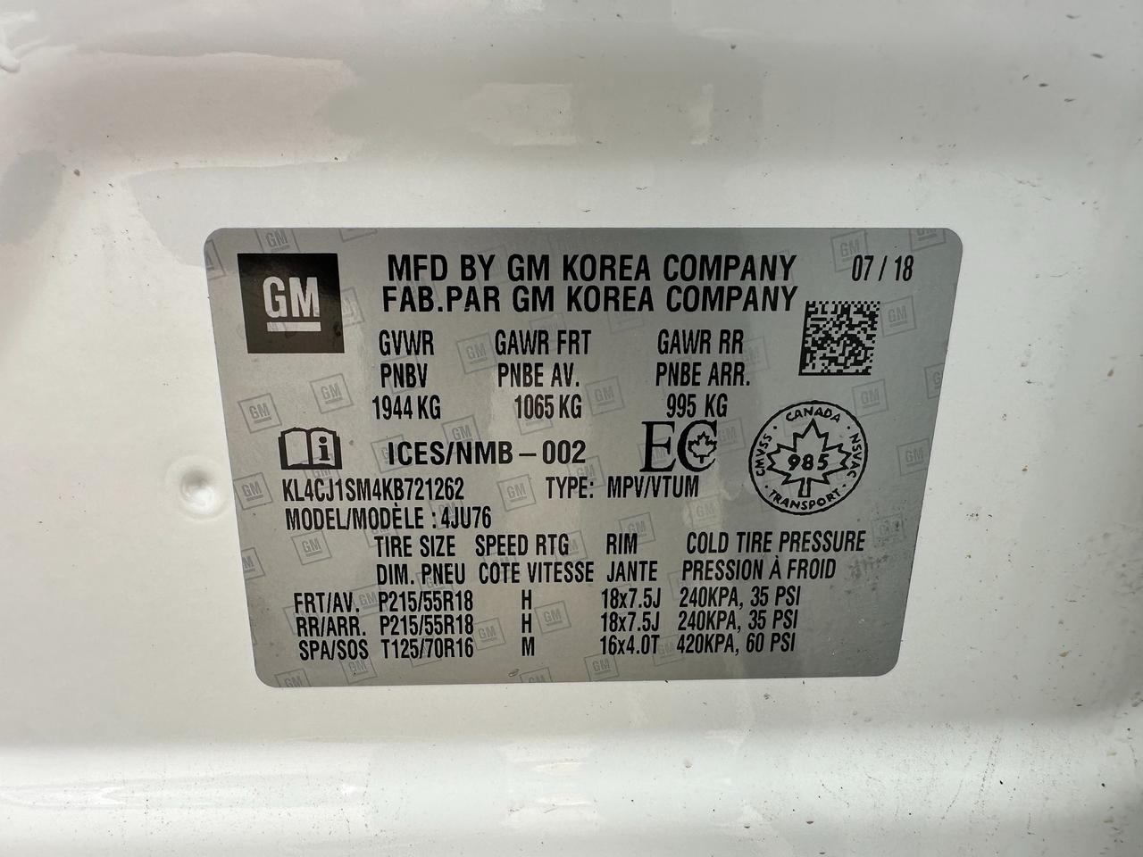 2019 Buick Encore SportTouring Heated Cloth RemStart FM/XM A/C Alloy Photo
