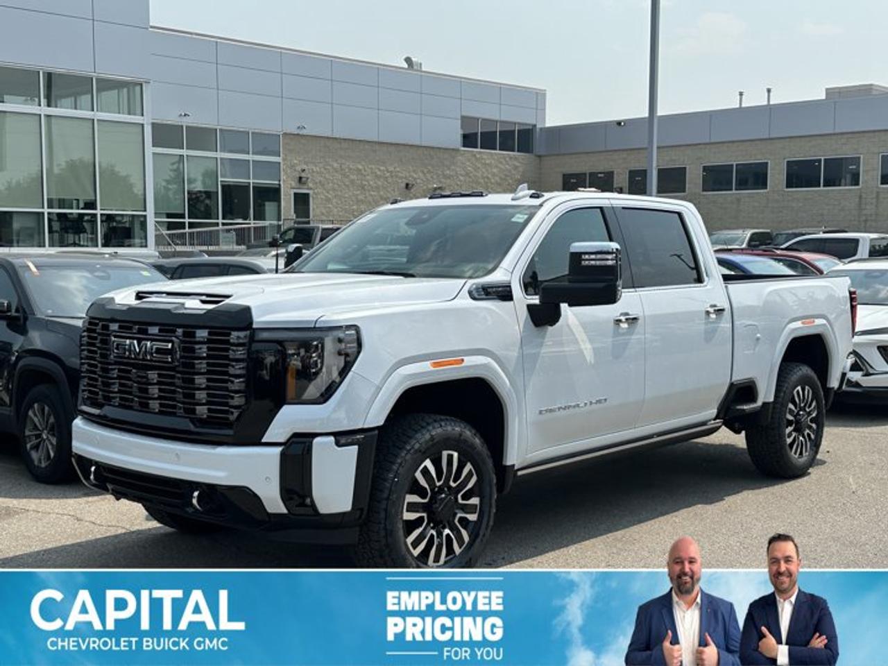 This GMC Sierra 3500HD delivers a Turbocharged Diesel V8 6.6L/ engine powering this Automatic transmission. ENGINE, DURAMAX 6.6L TURBO-DIESEL V8, B20-DIESEL COMPATIBLE (470 hp [350.5 kW] @ 2800 rpm, 975 lb-ft of torque [1322 Nm] @ 1600 rpm) (STD), Wireless phone projection for Apple CarPlay and Android Auto, Wireless Charging.*This GMC Sierra 3500HD Comes Equipped with These Options *Wipers, front rain-sensing, Winter Grille Cover, Windows, power rear, express down, Window, power, rear sliding with rear defogger, Window, power front, passenger express up/down, Window, power front, drivers express up/down, Wi-Fi Hotspot capable (Terms and limitations apply. See onstar.com or dealer for details.), Wheels, 20 (50.8 cm) Ultra-bright machined aluminum wheels with gloss black inserts with Black painted pockets (Requires single rear wheels.), Wheelhouse liners, rear (Not available with dual rear wheel models.), USB ports, 2, Charge/Data ports located inside centre console.* Stop By Today *Treat yourself- stop by Capital Chevrolet Buick GMC Inc. located at 13103 Lake Fraser Drive SE, Calgary, AB T2J 3H5 to make this car yours today!