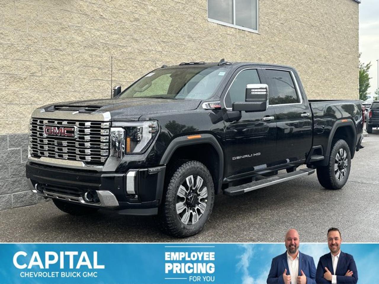 This GMC Sierra 3500HD boasts a Turbocharged Diesel V8 6.6L/ engine powering this Automatic transmission. ENGINE, DURAMAX 6.6L TURBO-DIESEL V8, B20-DIESEL COMPATIBLE (470 hp [350.5 kW] @ 2800 rpm, 975 lb-ft of torque [1322 Nm] @ 1600 rpm) (Includes (K05) engine block heater.), Wireless phone projection for Apple CarPlay and Android Auto, Wireless Charging.* This GMC Sierra 3500HD Features the Following Options *Wipers, front rain-sensing, Windows, power rear, express down, Window, power, rear sliding with rear defogger, Window, power front, passenger express up/down, Window, power front, drivers express up/down, Wi-Fi Hotspot capable (Terms and limitations apply. See onstar.com or dealer for details.), Wheels, 20 (50.8 cm) Ultra-bright machined wheels with bright chrome inserts with Black painted pockets (Requires single rear wheels.), Wheelhouse liners, rear (Not available with dual rear wheel models.), USB ports, 2, Charge/Data ports located inside centre console, USB Ports, 2 (first row) located on console.* Stop By Today *Test drive this must-see, must-drive, must-own beauty today at Capital Chevrolet Buick GMC Inc., 13103 Lake Fraser Drive SE, Calgary, AB T2J 3H5.